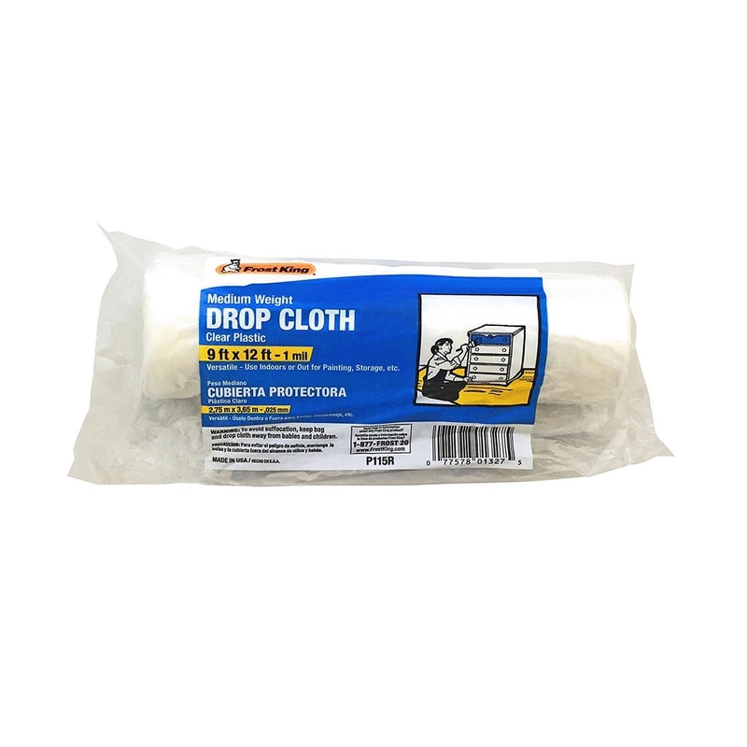Frost King  9 ft. W X 12 ft. L X 1 mil Plastic Drop Cloth 1 pk