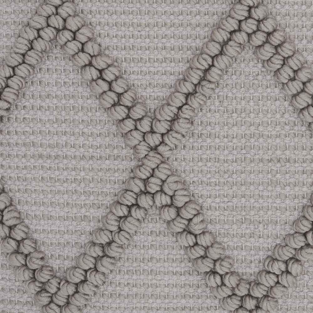 18" Light Gray Cotton Blend Diamond Lattice Square Throw Pillow
