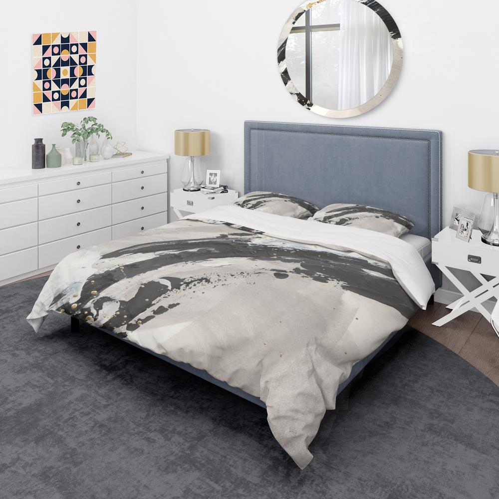 Designart BED30511-T 3 -Piece Black Twin Duvet cover Set