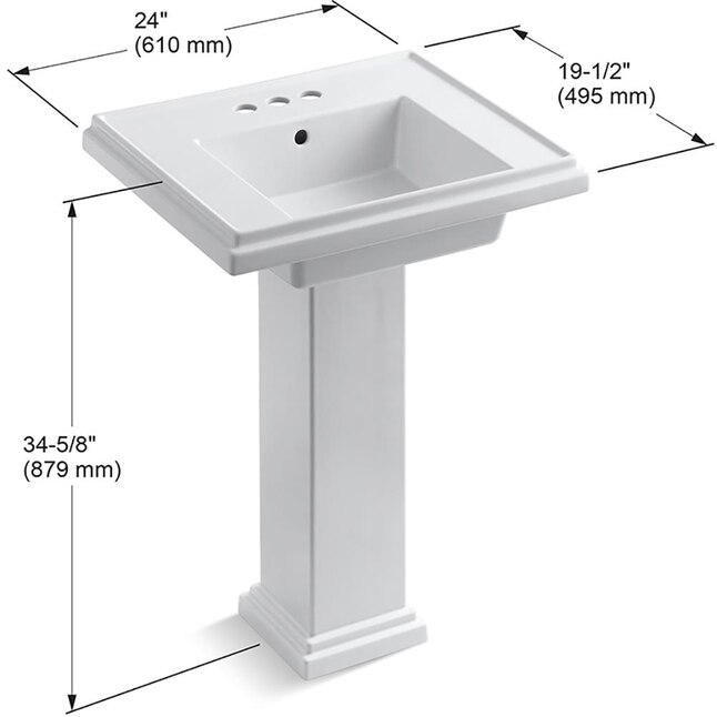 KOHLER Tresham Fireclay Pedestal in Almond KOHLER Tresham Fireclay Pedestal in Almond