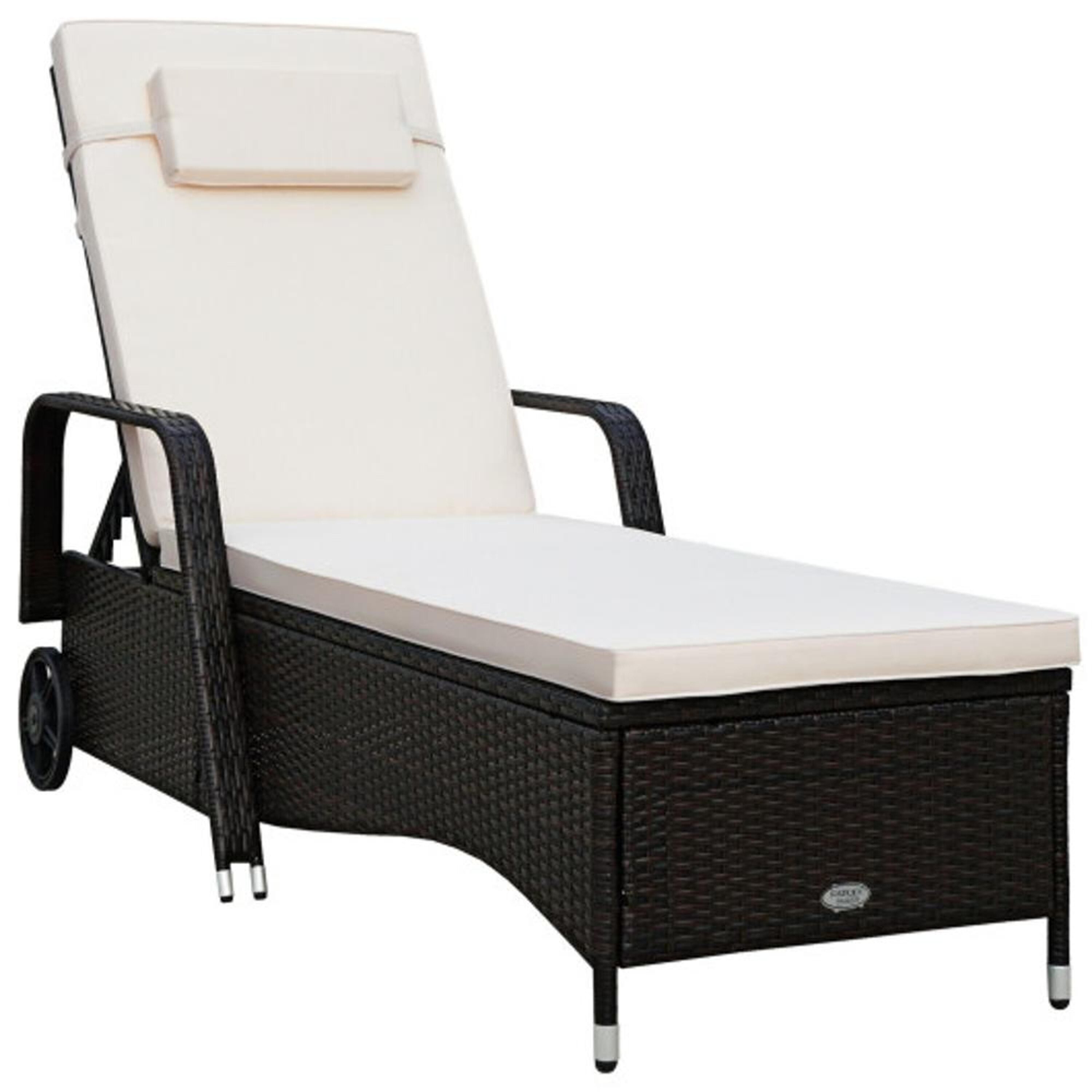 Black best sale rattan lounger