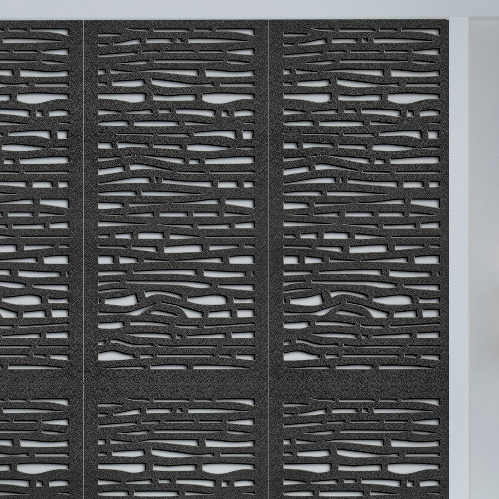 Fiji 24" x 48" Charcoal Recycled Plastic Outdoor Privacy Screen