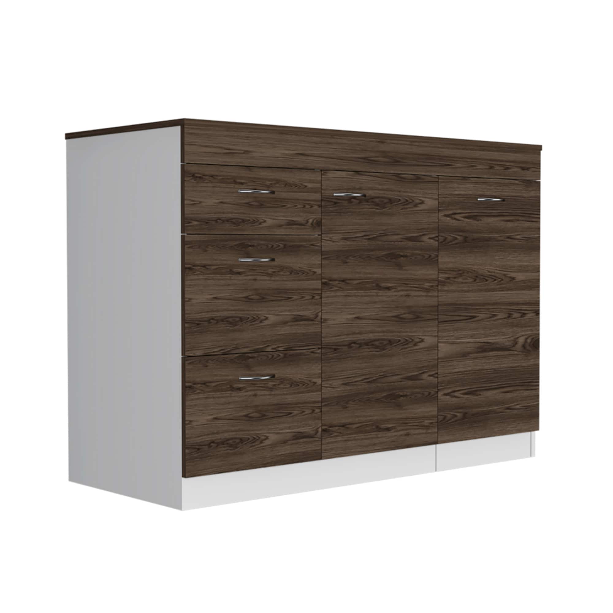 BABOOM Brown Mdf Base with Mdf Top Kitchen Island (20.07-in x 45.8-in x 33.4-in)