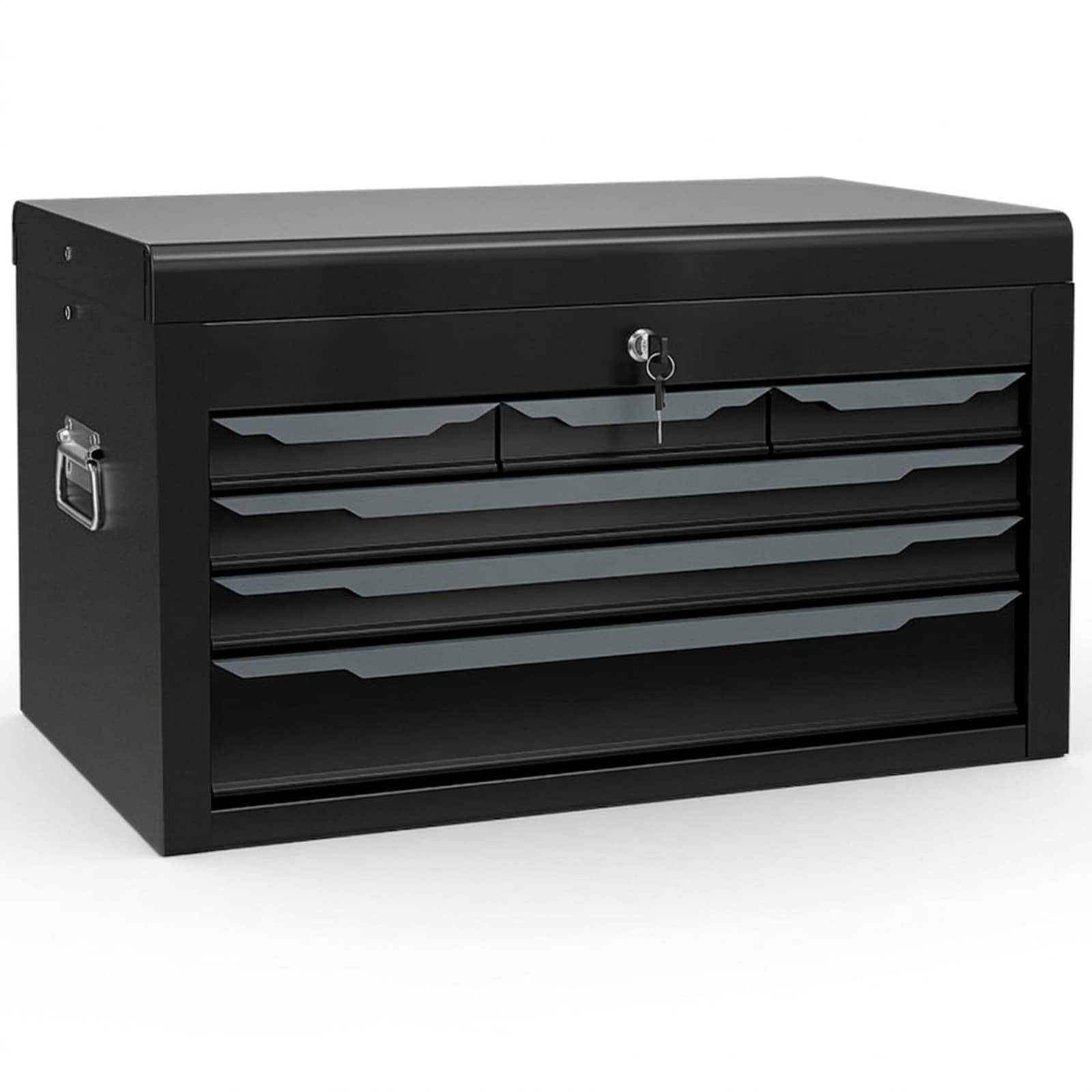 SUGIFT 24-in Tool Chest Case with 6 Drawers and Top Storage for Garage Repair Shop Warehouse for Daily Use-Black