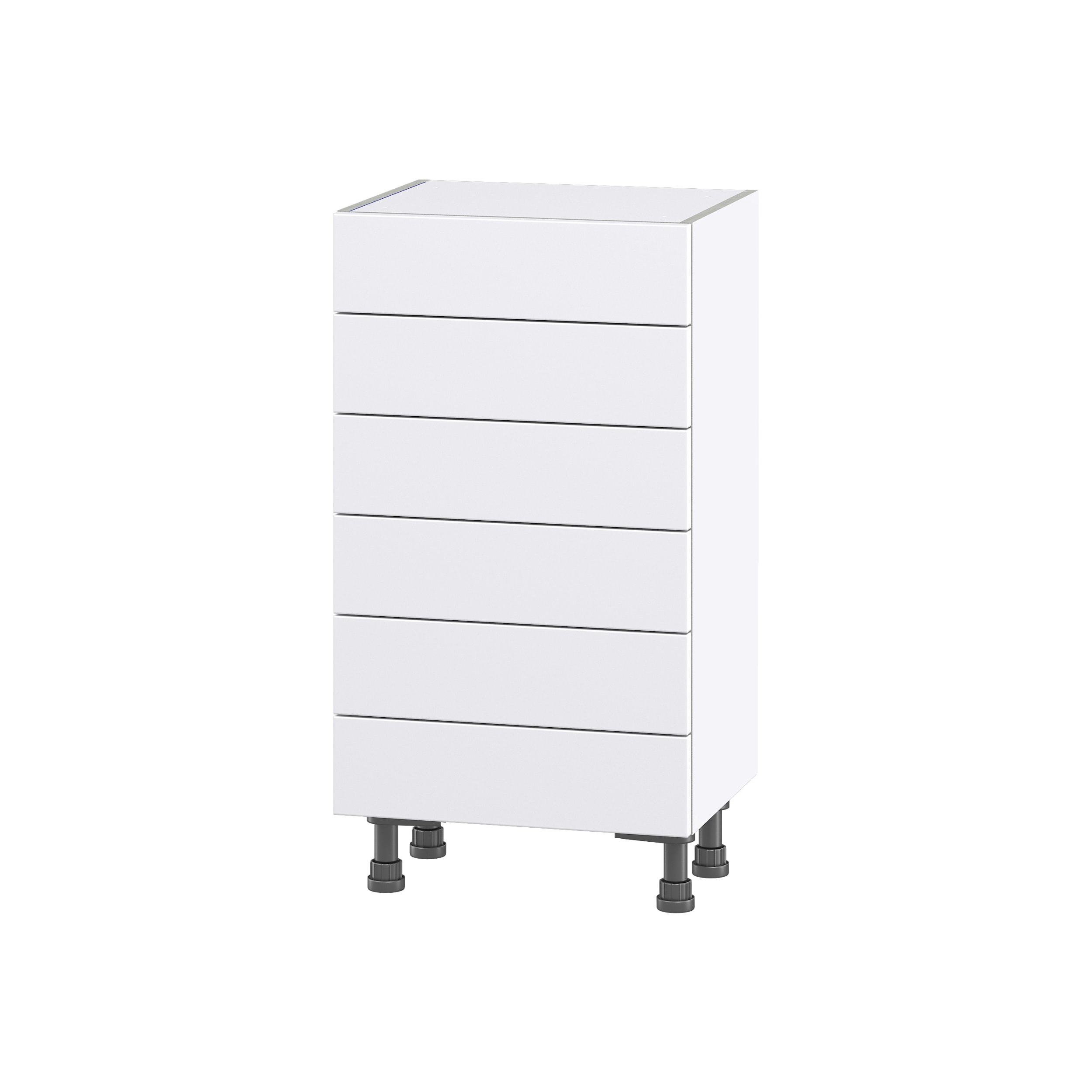 Hugo&Borg Jolie 15-in W x 34.5-in H x 14-in D Warm White 6-Drawer Base Fully Assembled Cabinet