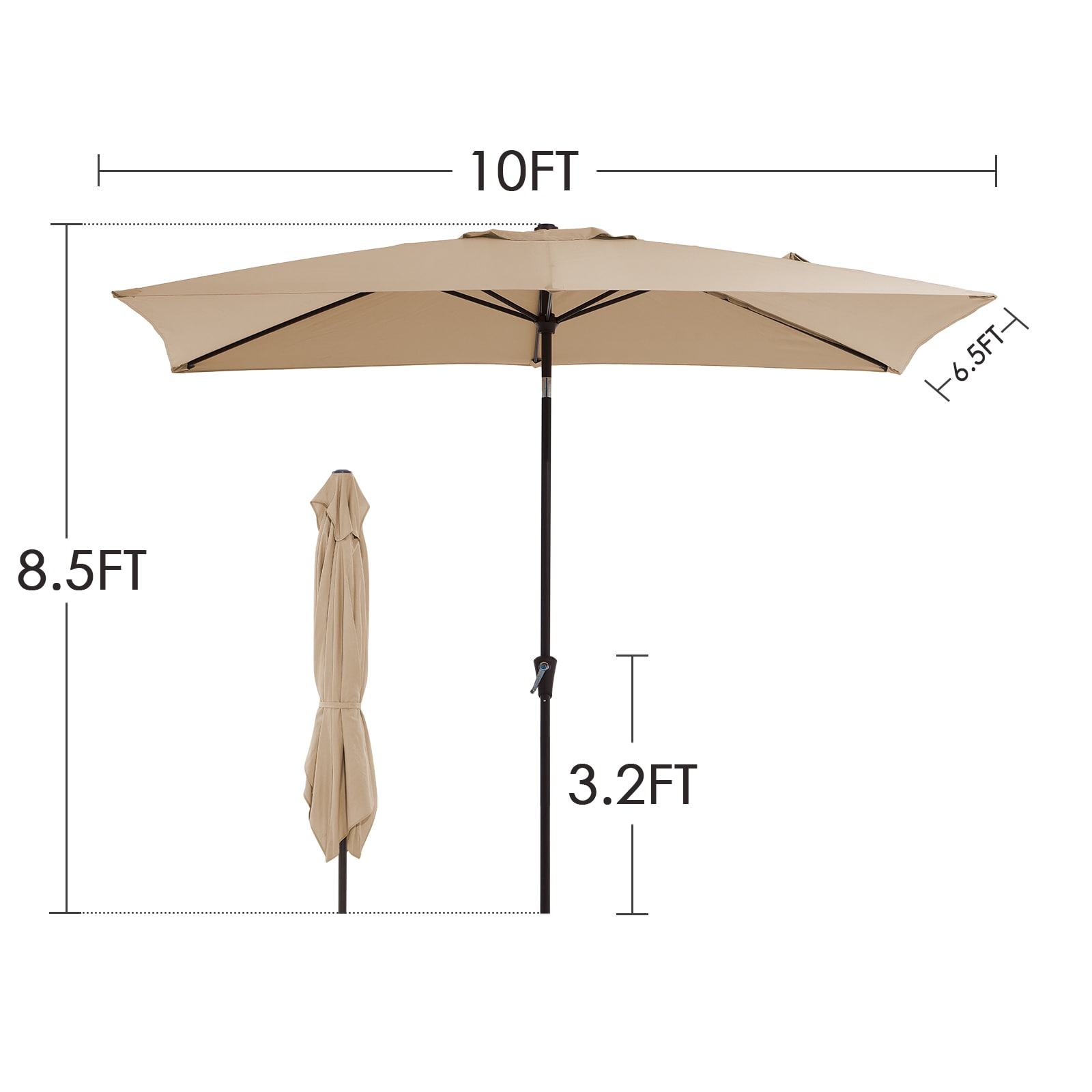 JEAREY JE-QTZZS-6.5X10FT-BE Umbrellas-2 - View #4