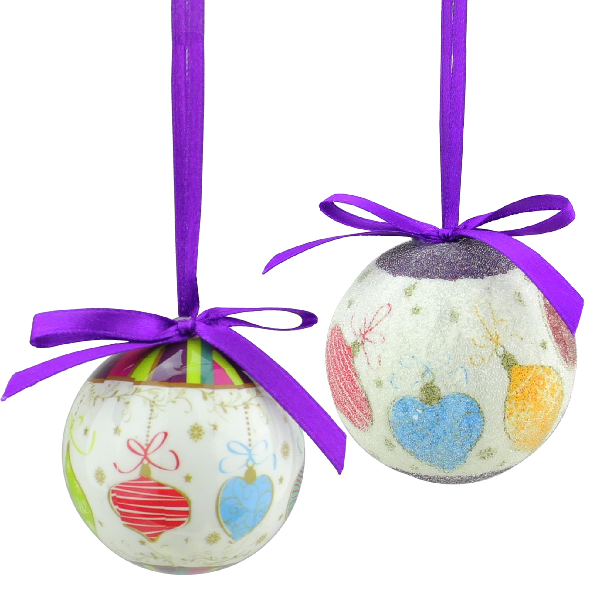 Northlight 32207700 10 -Pack Purple Ball Standard Indoor Ornament set Shatterproof
