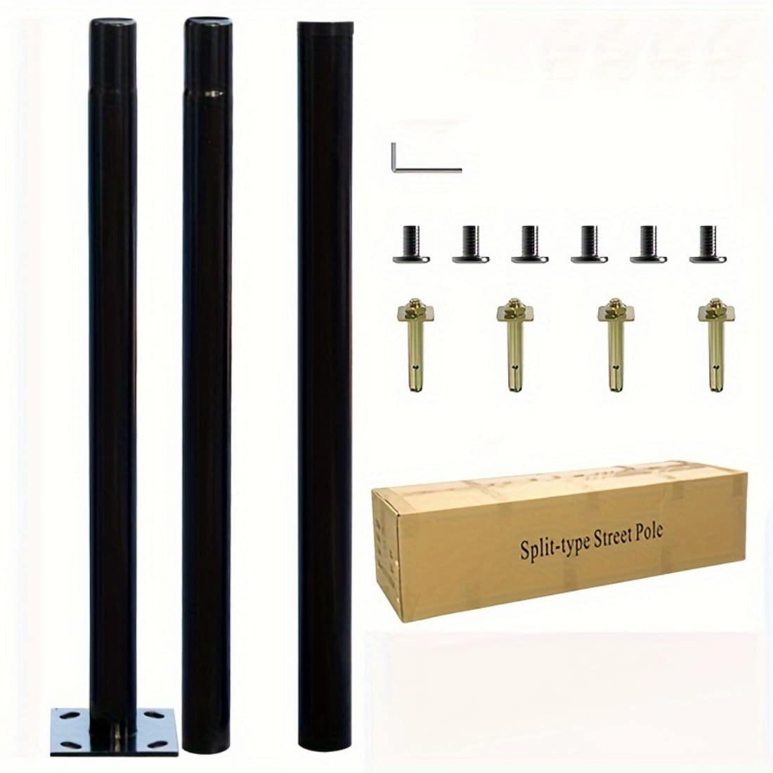 Flynama YC-V-02955 Post Light Pole 120-Inches Black Modern/contemporary Outdoor Pole