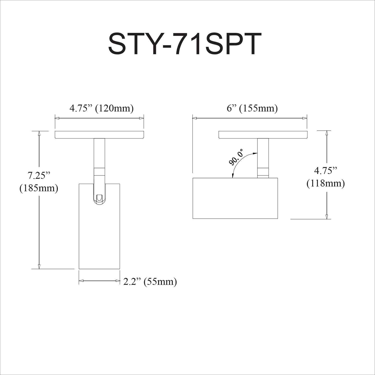 Dainolite STY-71SPT-AGB flushmounts - View #2