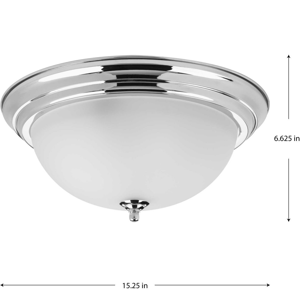 Polished Chrome Dome Glass Flush Mount Light