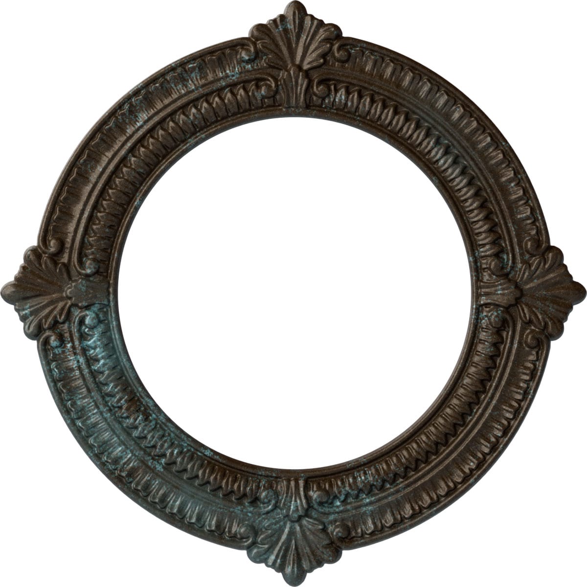 Ekena Millwork CM13BNBBS Benson 13.125-in W x 13.125-in L Painted Bronze Blue Patina Polyurethane Whole Ceiling Medallion