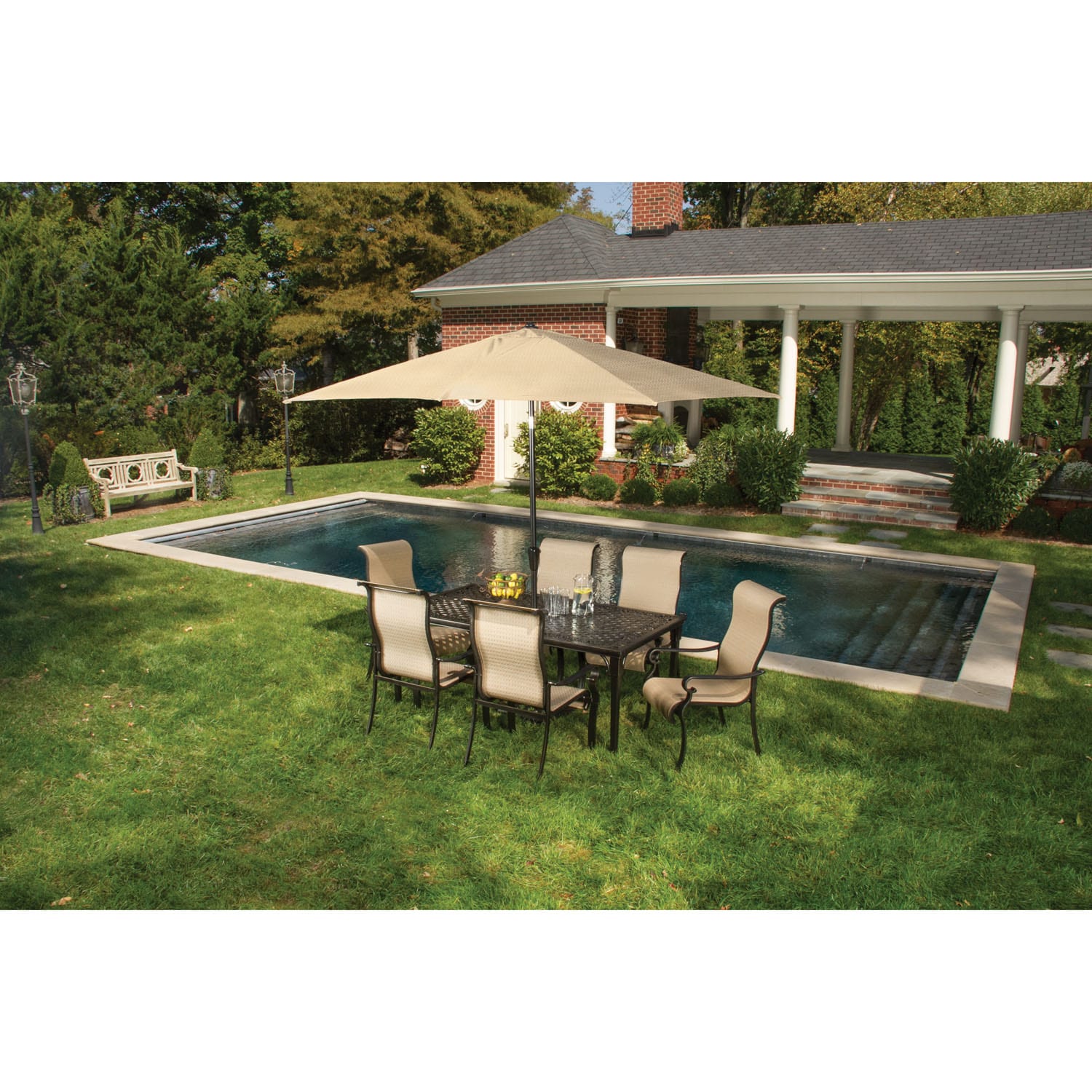 Brigantine 9 ft Beige Aluminum Outdoor Patio Umbrella