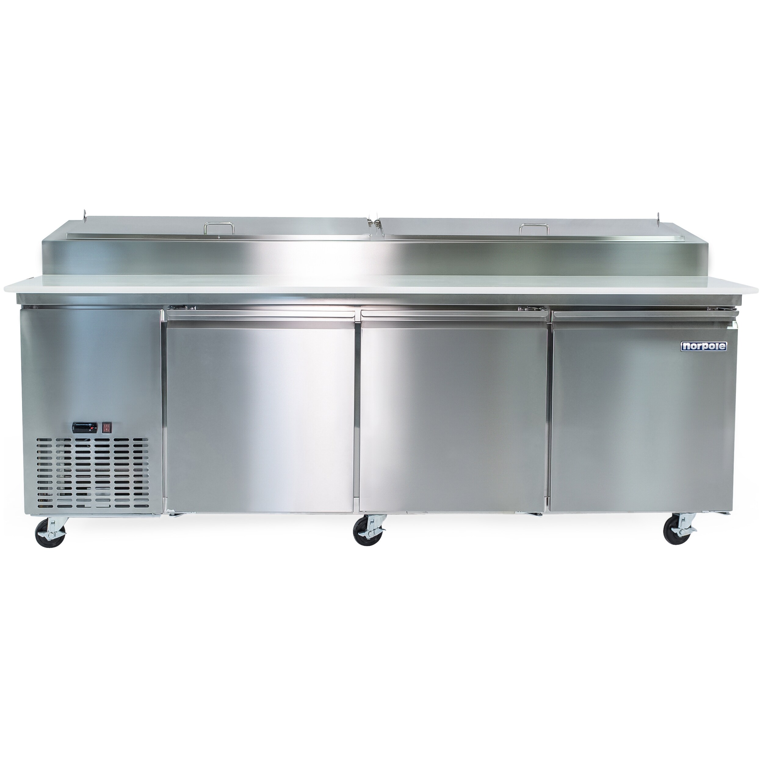 Norpole NP3R-PT 92-Inches Stainless Steel Refrigerated Pizza prep table