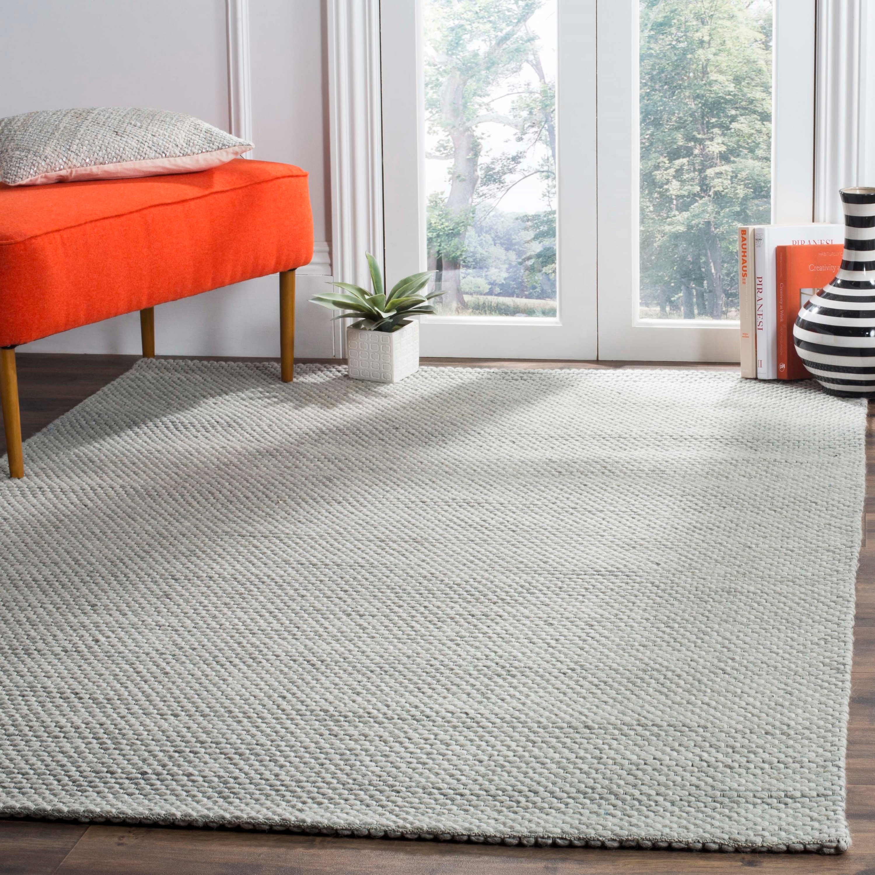 Safavieh NAT801C-2 Natura 2 x 3 (ft) Wool Gray Rectangular Indoor Solid Coastal Throw rug
