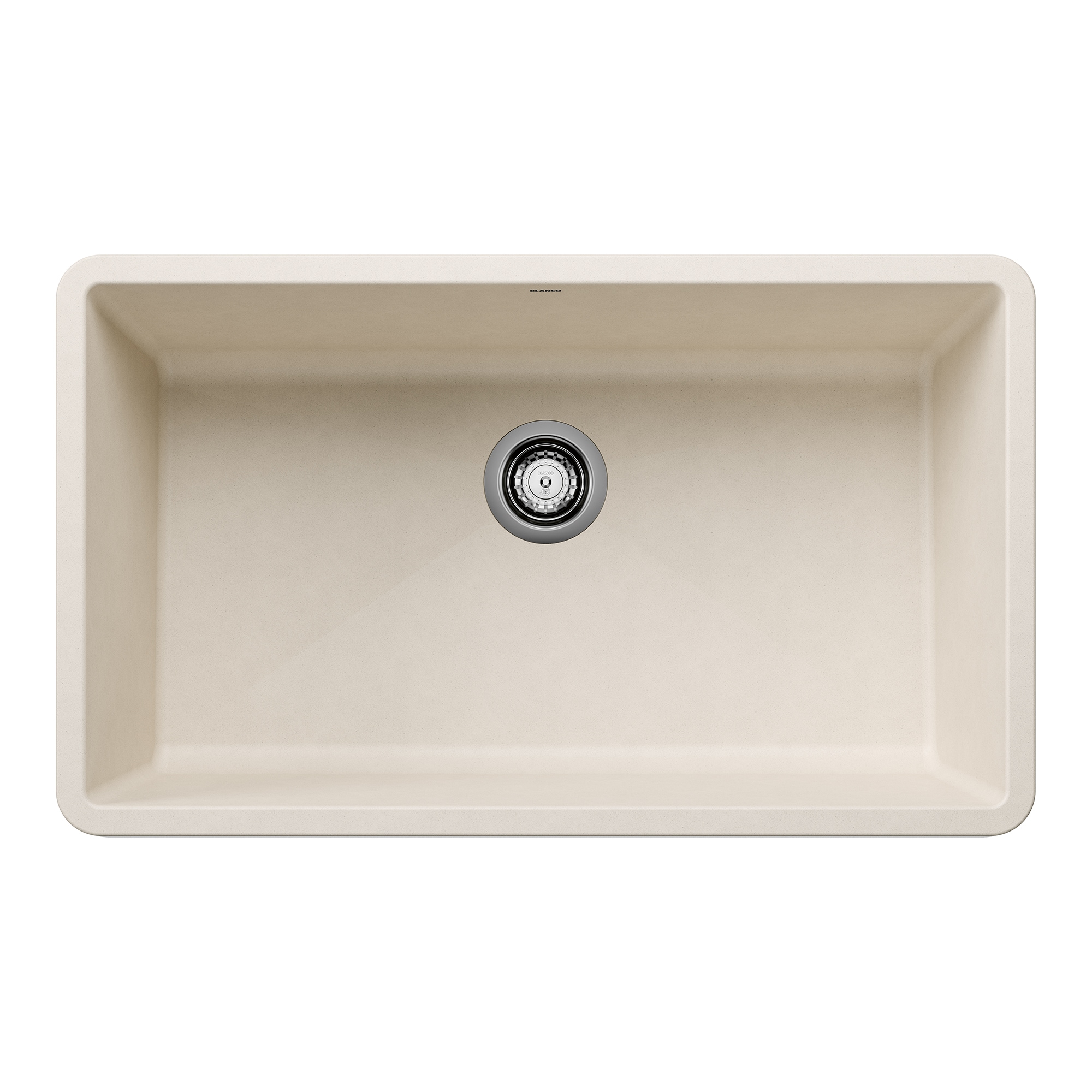 Blanco Precis Undermount 32-in X 19-in Soft White Granite Single Bowl ...