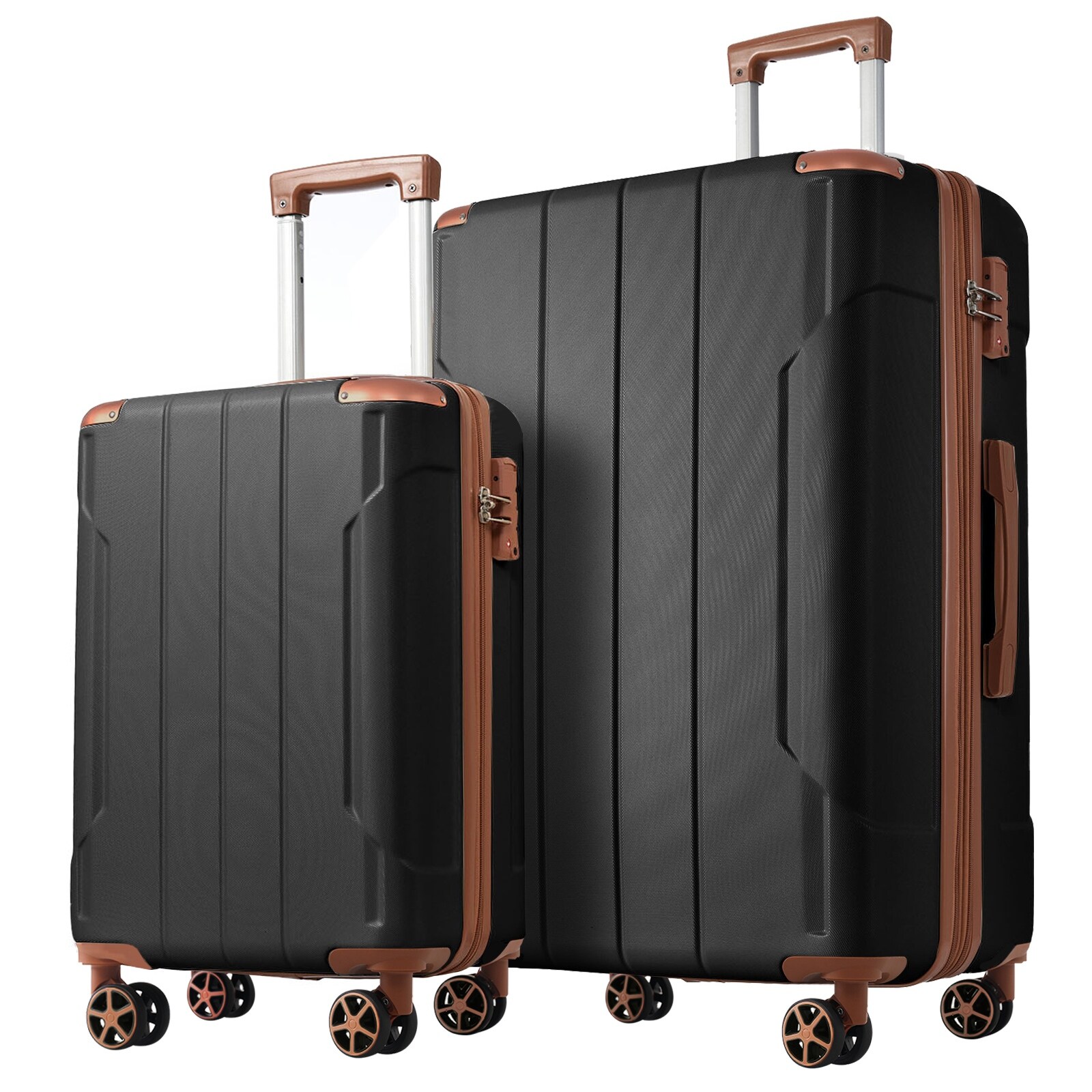 LOVMOR SF-H-N730P306666A Hardshell ABS Luggage Sets 2 Piece Suitcase Set Expandable with TSA Lock Spinner Wheels for Men Women