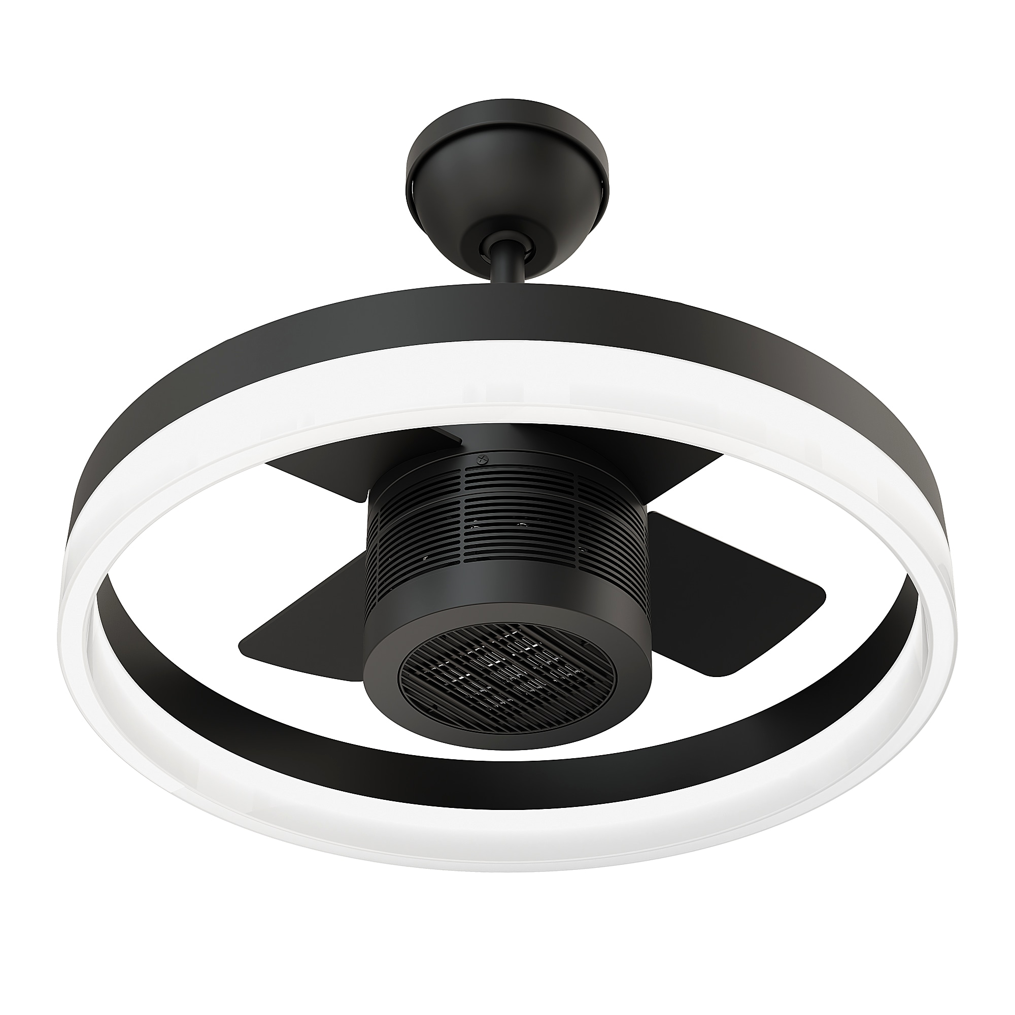 SKYX  SkyFan Aluminum 4-Blade 24in LED Fandelier with Built-in Turbo Heater Fan in Matte Black