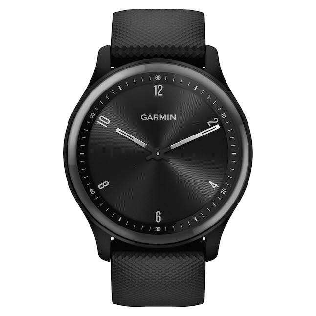 Garmin vívomove Sport Smartwatch with Silicone Band (Black Case, Slate  Accents) in the Fitness Trackers department at