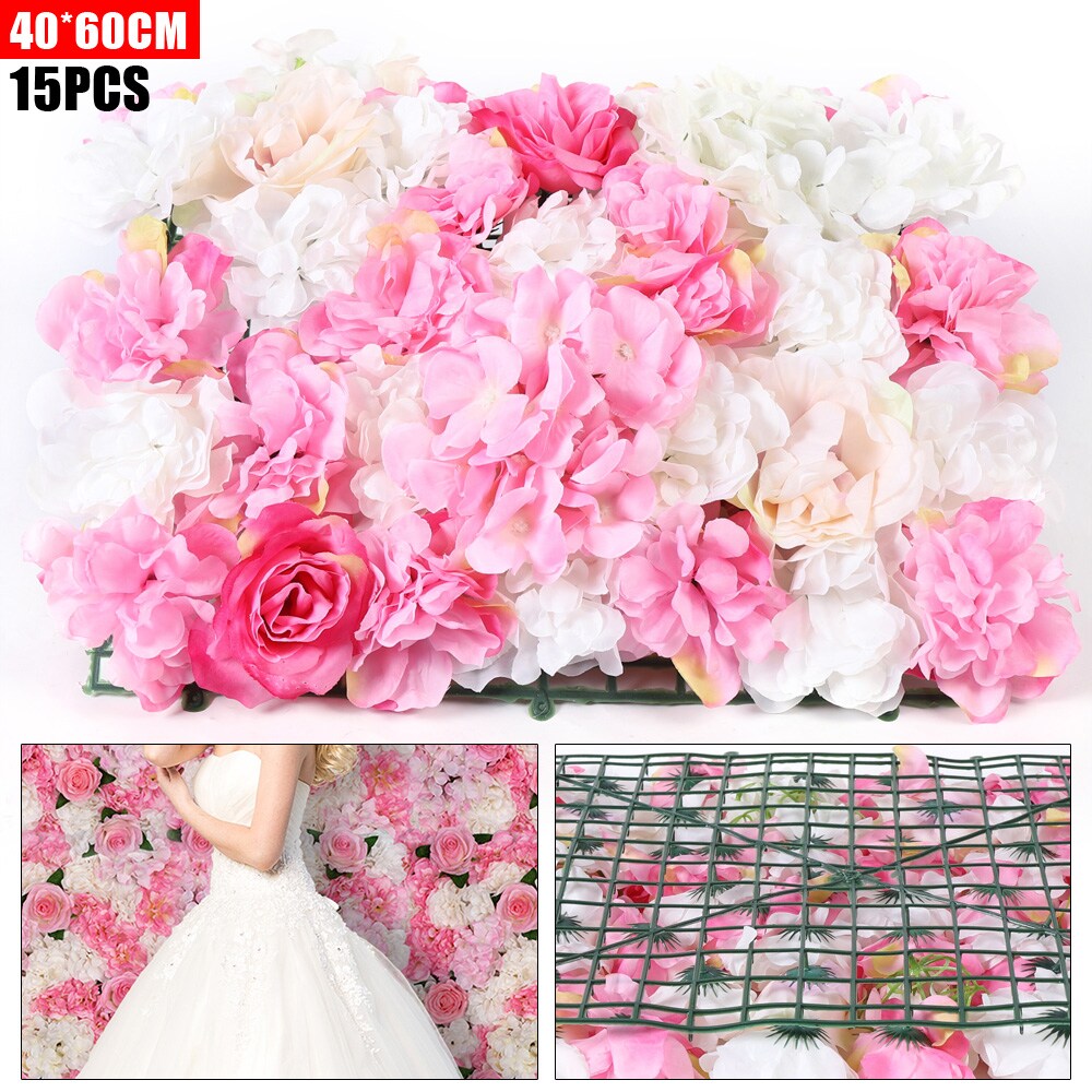 CNCEST OT-ZJGJ-4180 23.62-Inches W x 15.74-Inches H 15 pcs Dark Pink Flower For Wedding Rose Garden Trellis