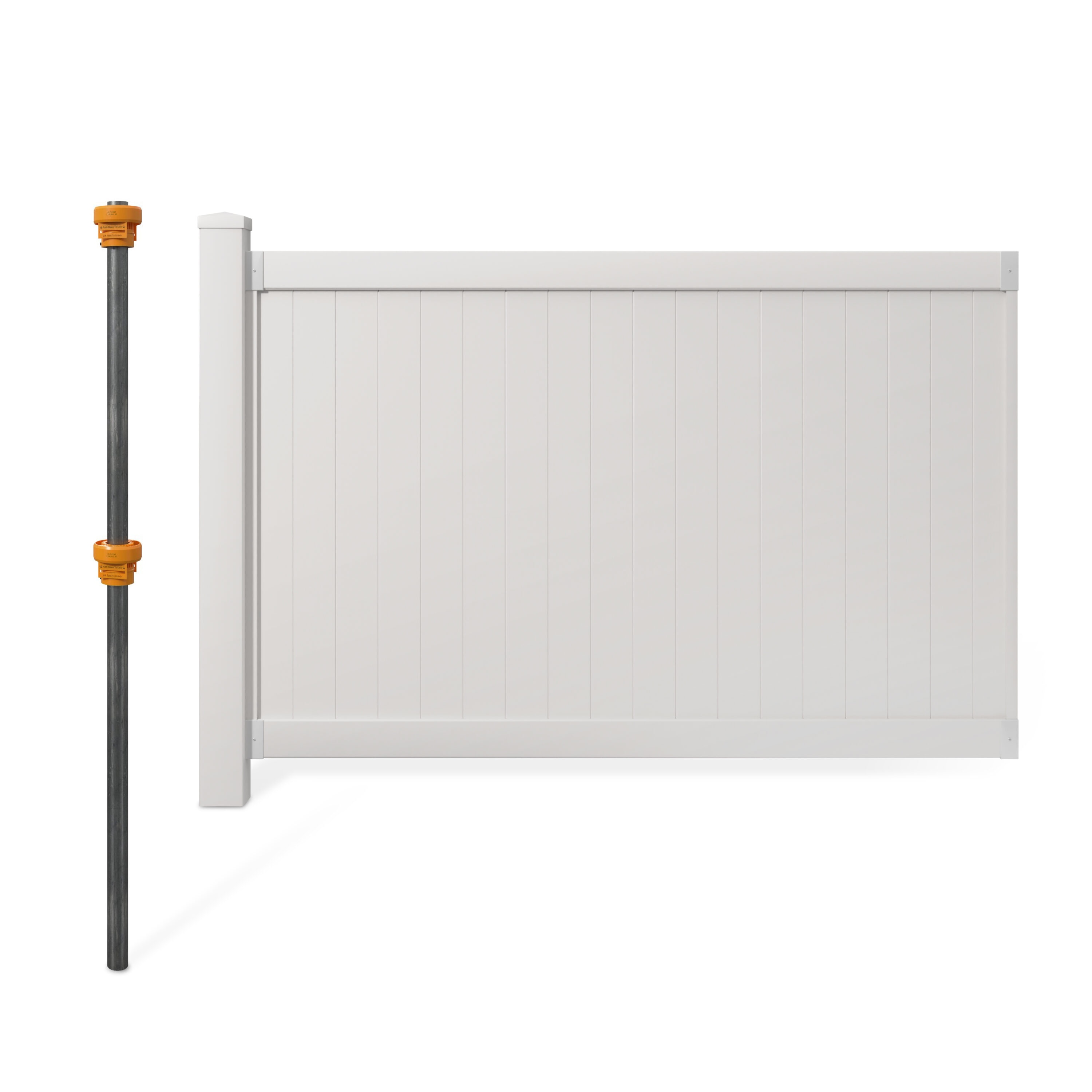 WamBam Fence BL19105 4-ft H x 6-ft W Westport Fence Privacy Vinyl Flat-top Line Fence panel No Dig (Unassembled)