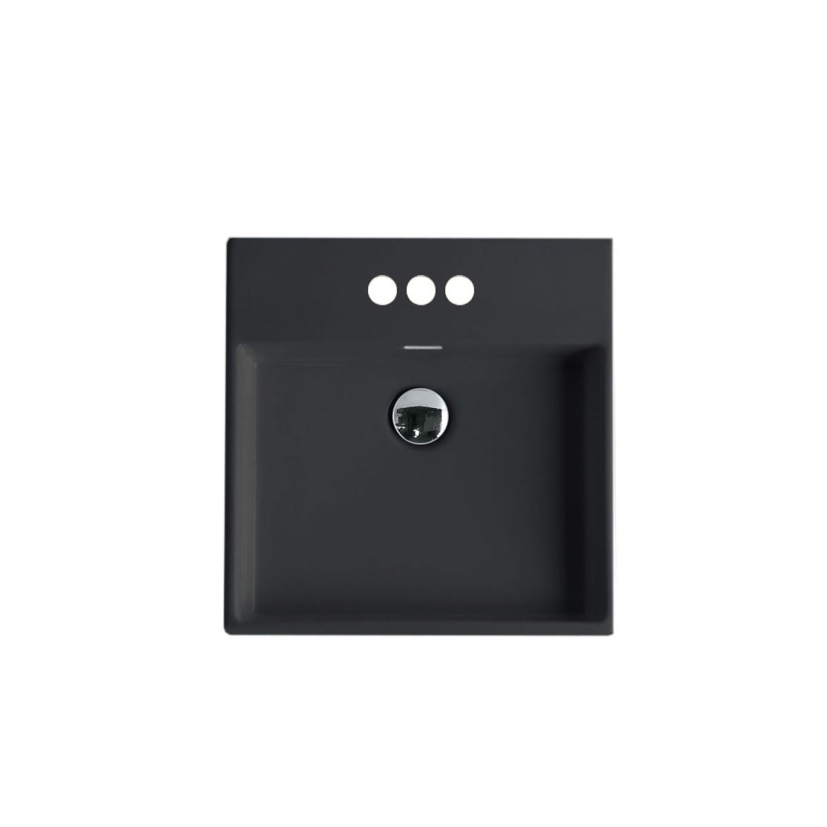 WS Bath Collections PLAIN 45W.03 BM Plain Ceramic Wall-mount Square Modern Matte Black Bathroom Sink ( 17.7-Inches x 17.7-Inches )