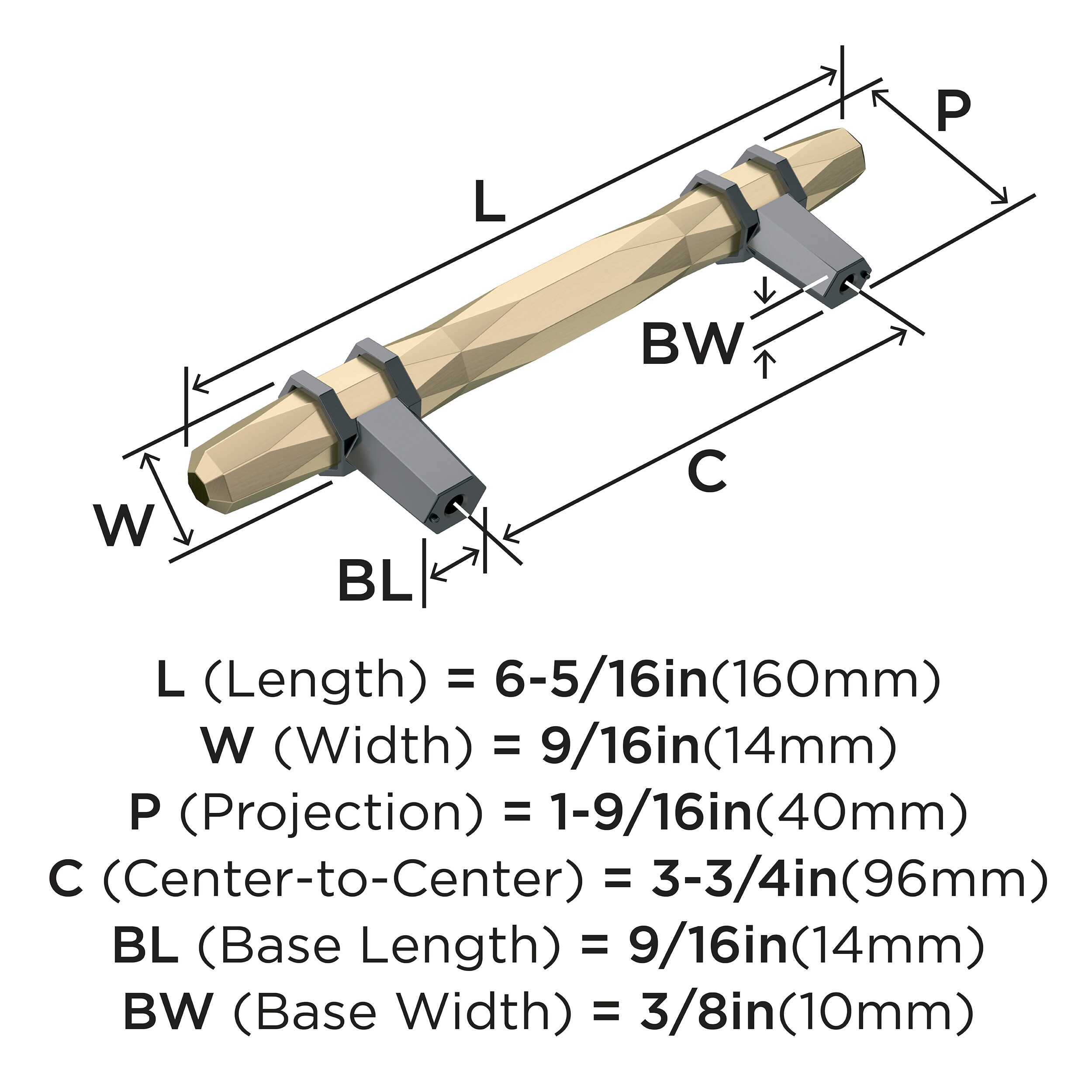 Amerock BP36648BBZBCR Cabinet-Pulls - View #4