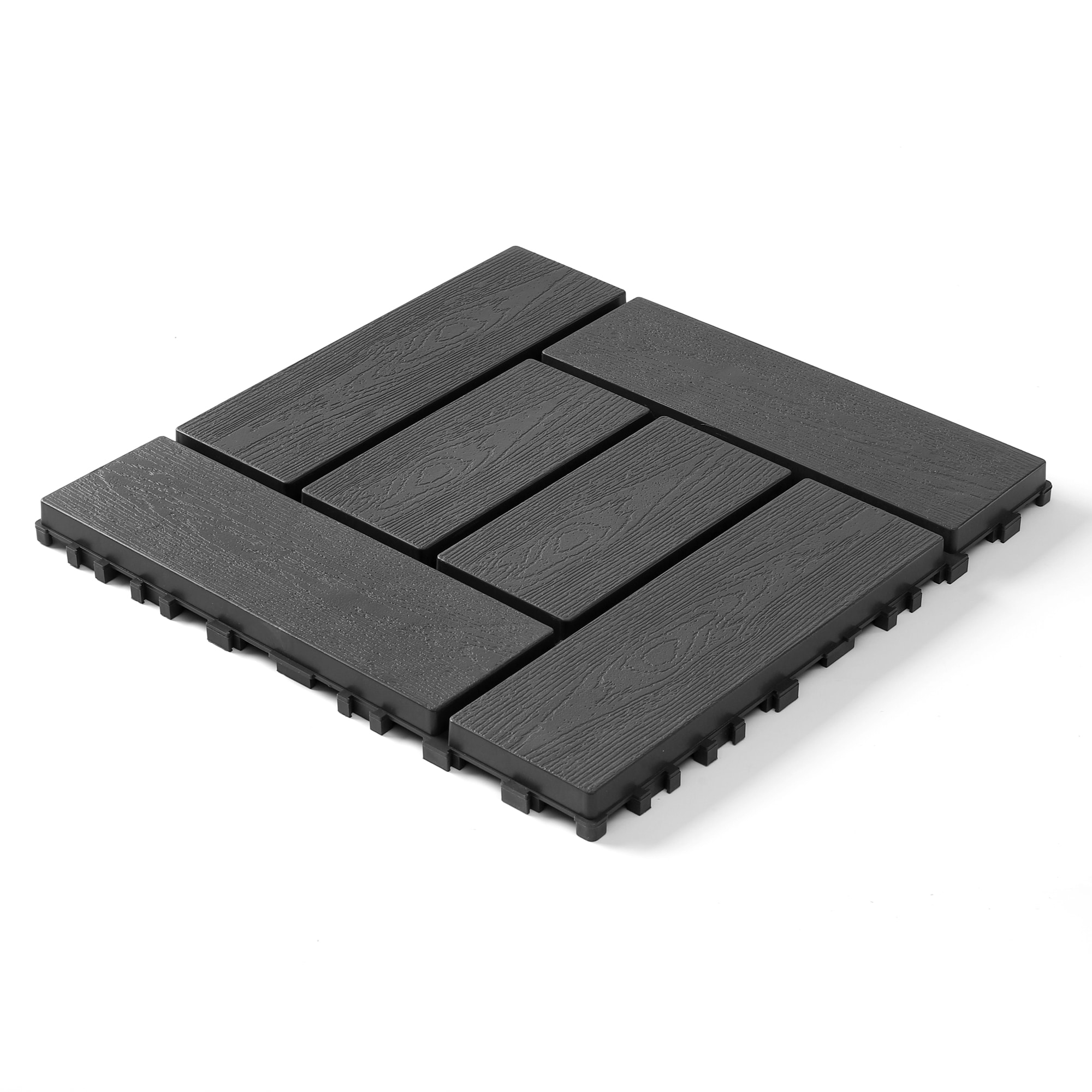 Boho Havens Grey Polypropylene Interlocking Deck Tiles 12x12