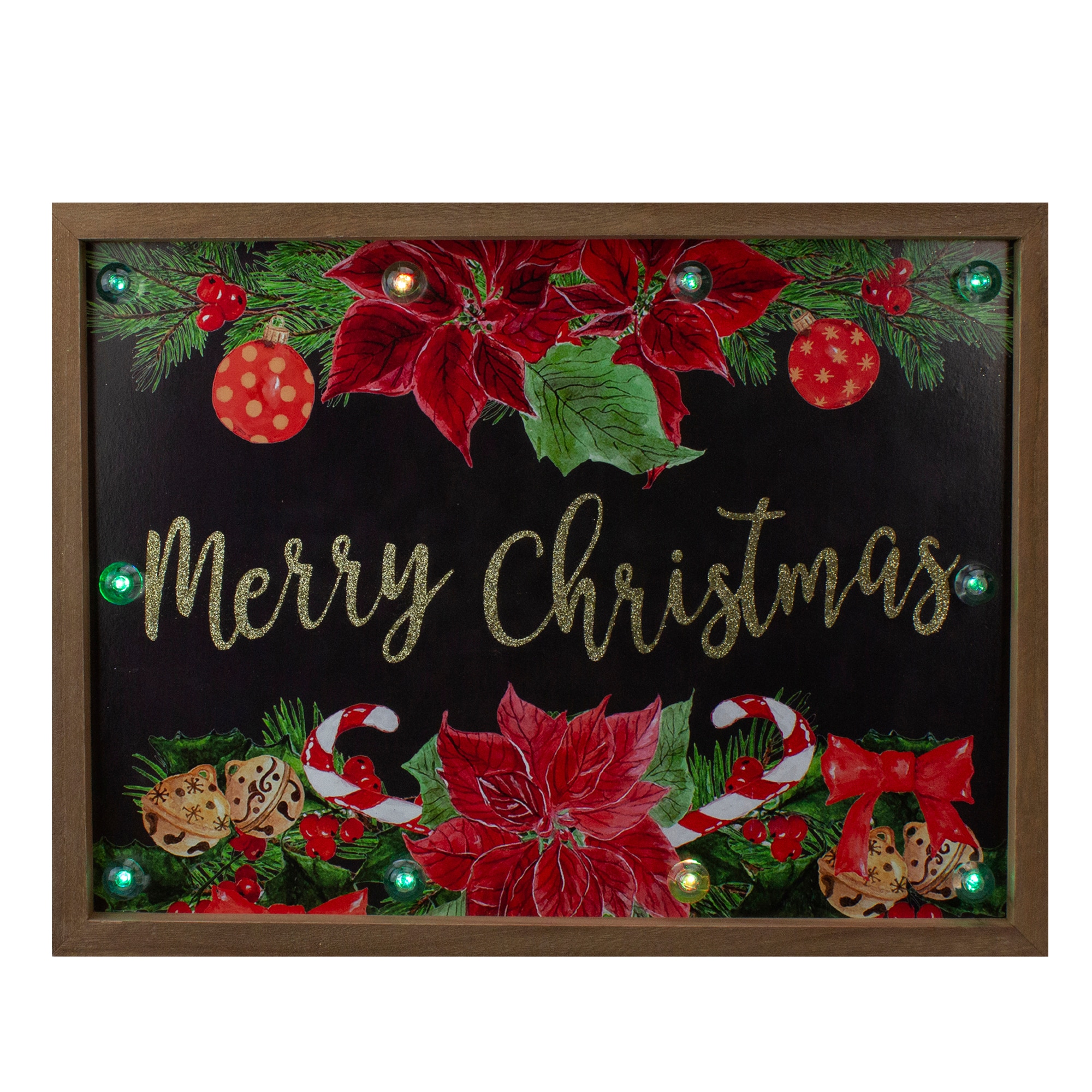 Northlight 33677295 12-in Lighted Poinsettia Battery-operated Christmas Decor