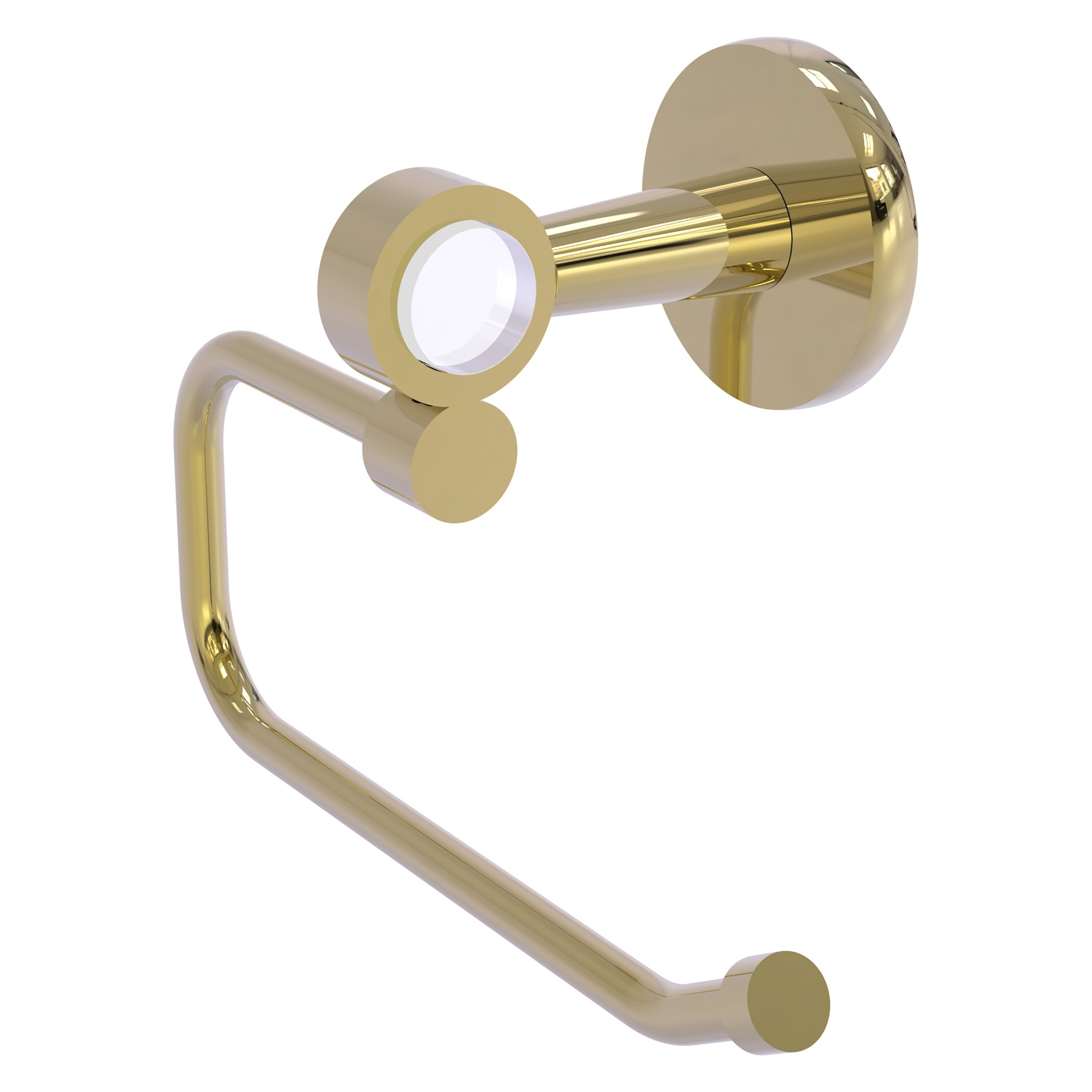 Allied Brass CV-24E-UNL Clearview Unlacquered Brass Wall mount Single post Toilet Paper Holder 1 -Rolls with Storage