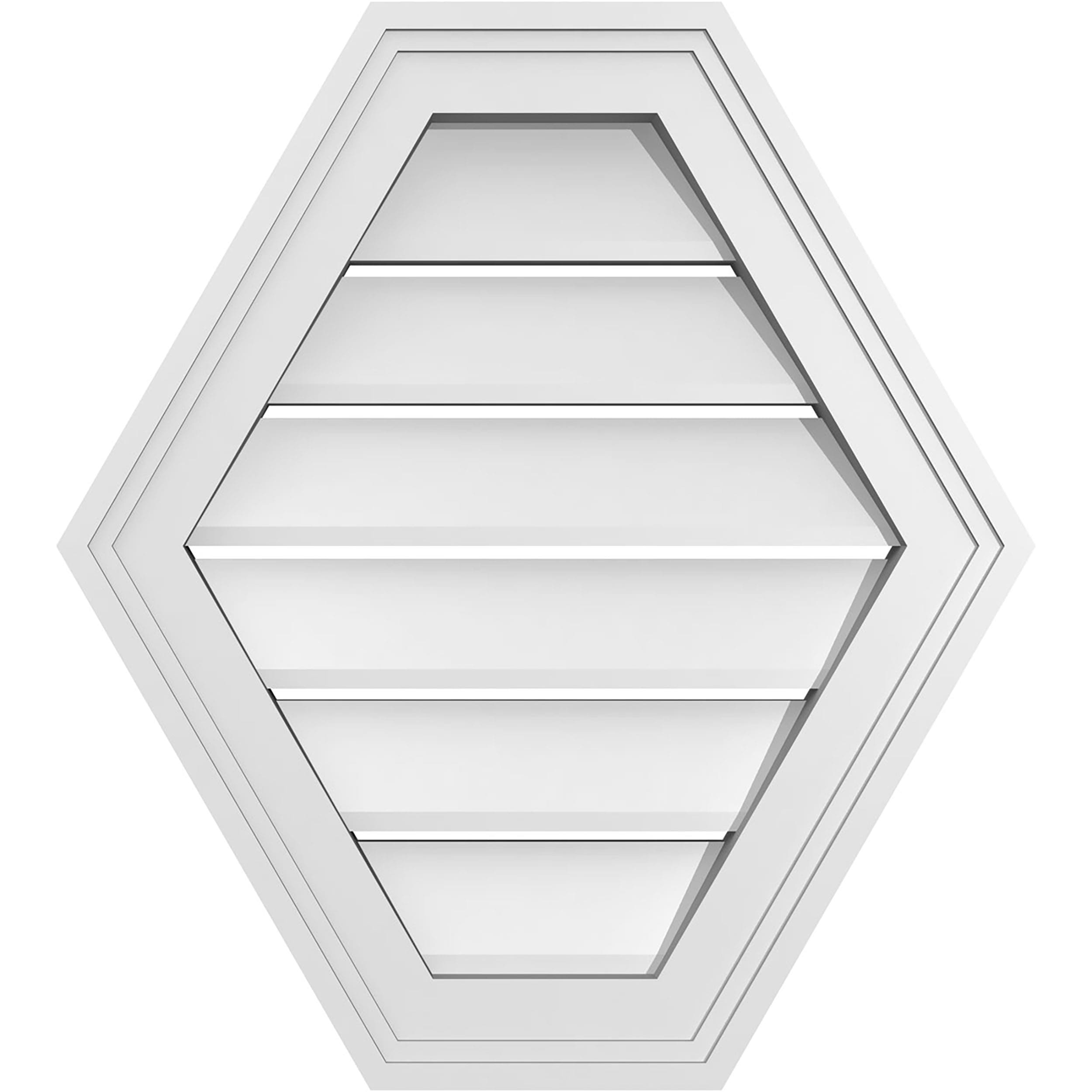 Ekena Millwork GVPHP18X2002SF 18-Inches x 20-Inches Off-white Peaked PVC Gable Louver Vent