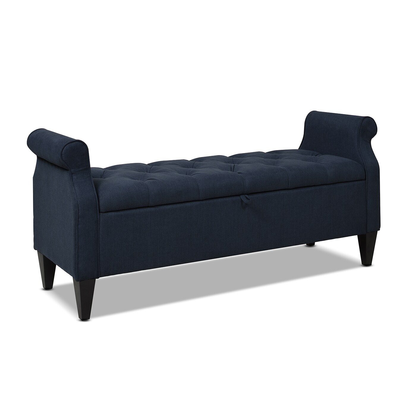 Jennifer Taylor Home 85600-D016 Jacqueline Tufted Rolled Arm Midcentury Storage Bench with Storage 57.5-in x 20-in x 25-in