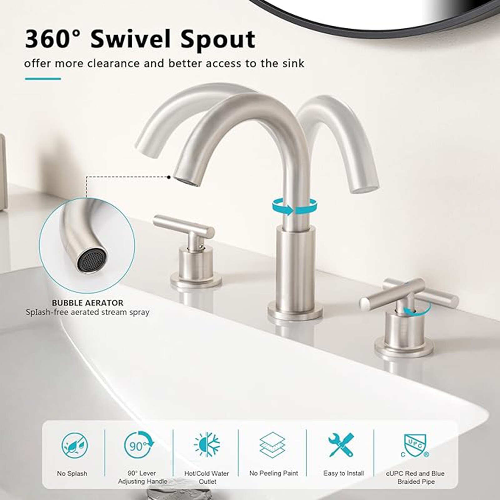 BYH HM-8LT-NICKEL Lavatory-Faucets - View #4