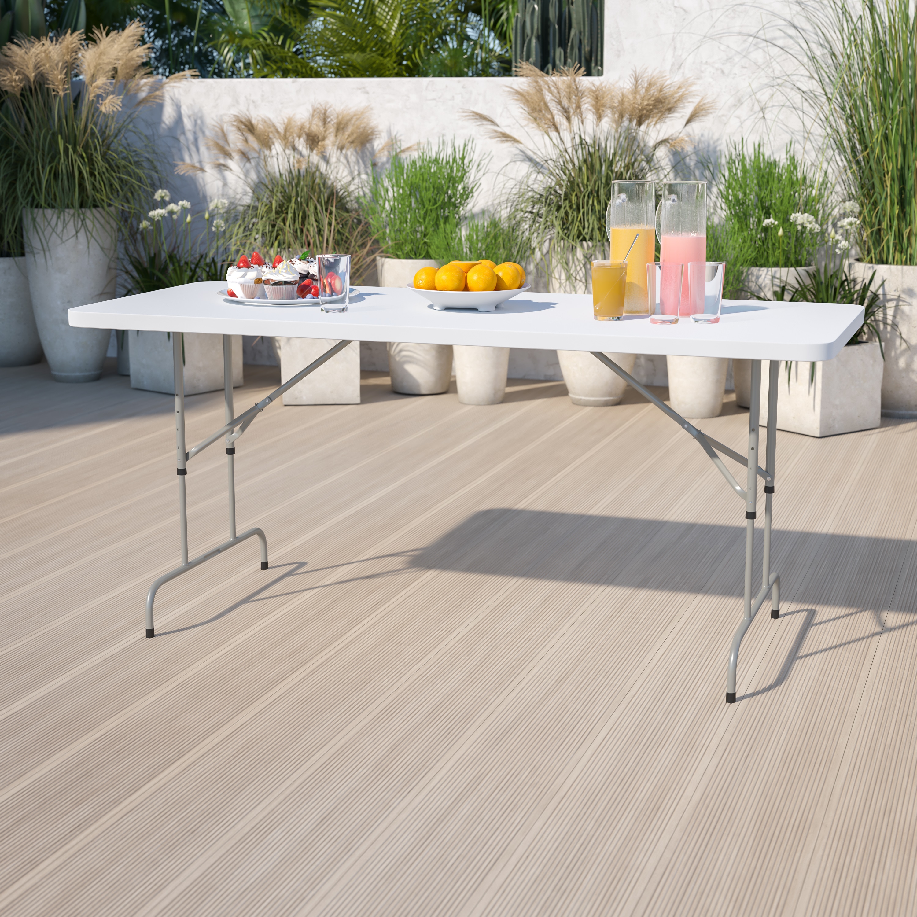 8 foot adjustable online height folding table
