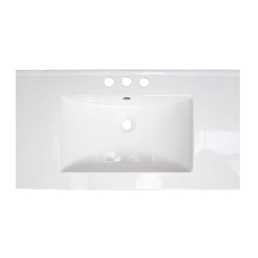 American Imaginations Flair 32-in White Fire Clay Bathroom Vanity Top American Imaginations Flair 32-in White Fire Clay Bathroom Vanity Top