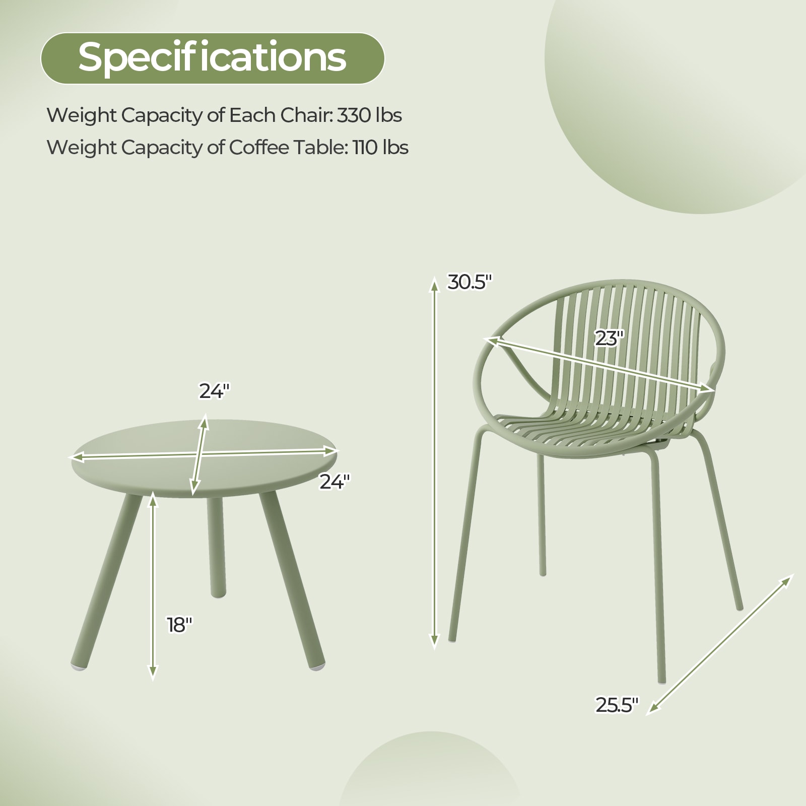 Volenca VOL-V7BI58 Patio-Conversation-Sets - View #3