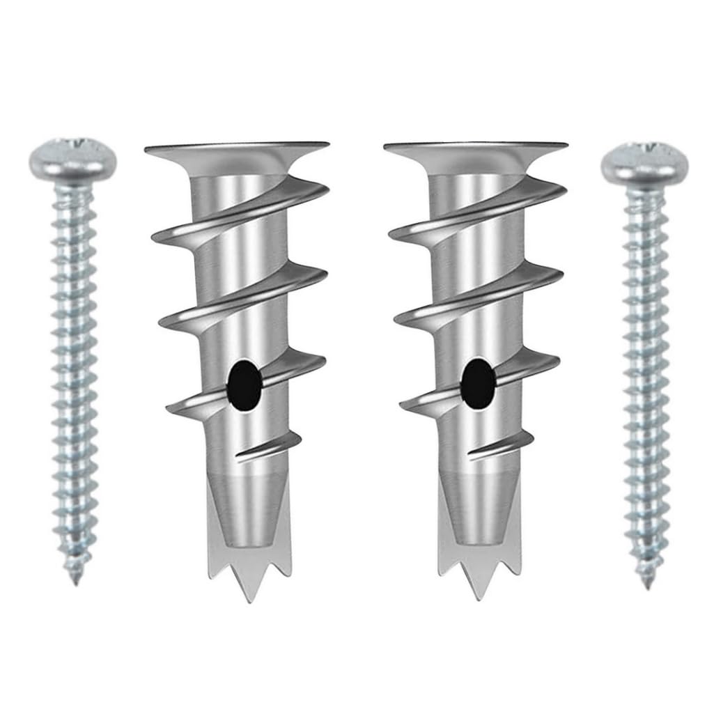 KIWDZFU Zinc Self Drilling Drywall Anchors with Screws Kit 13 by 32mm 50 Heavy Duty Metal Wall Anchors and 50 Number 8 by 1 1 quarter Screws for #LKI0821A1190