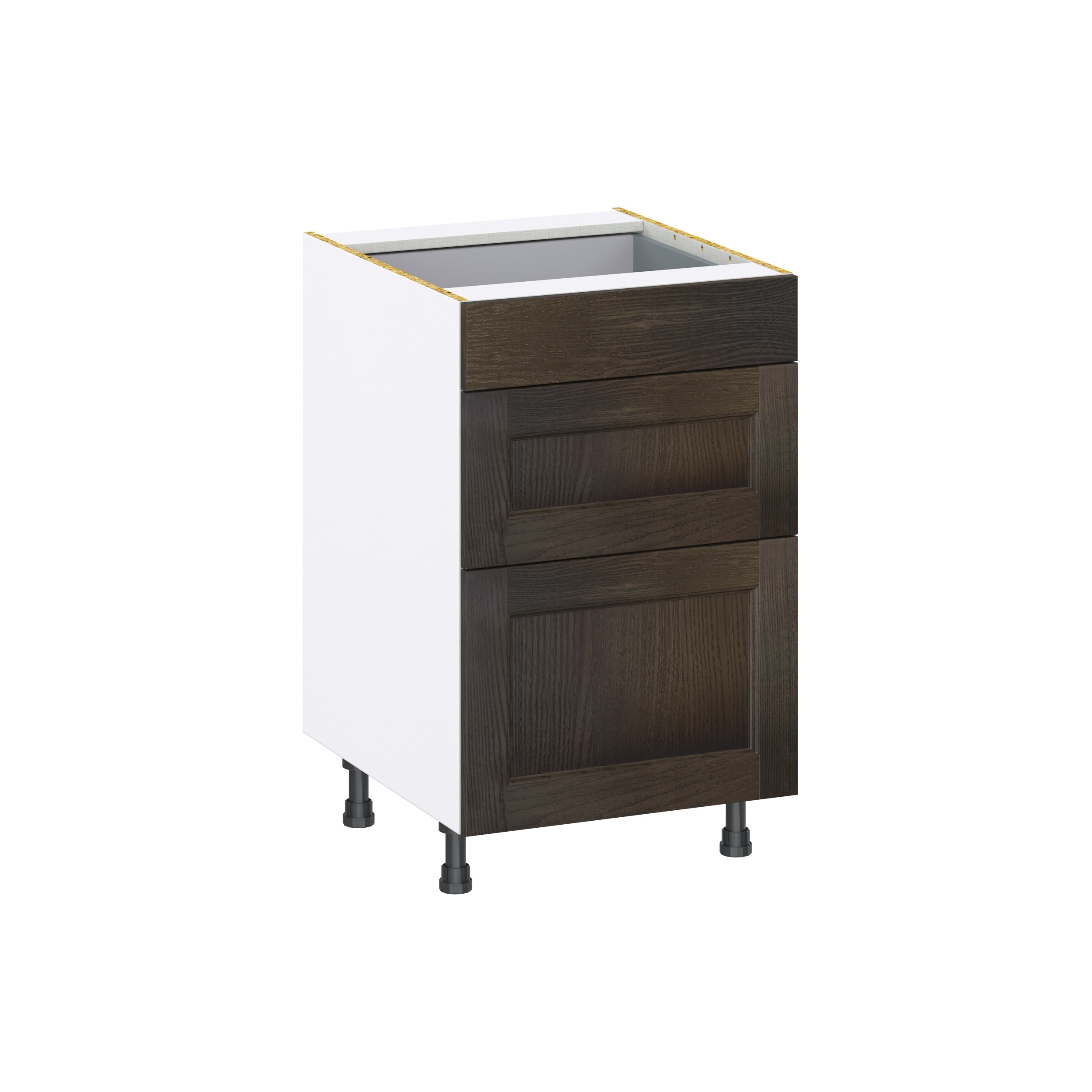 Hugo&Borg Riviera 21-in W x 34.5-in H x 24-in D Bright White 3-Drawer Base Fully Assembled Cabinet (Recessed Panel Style)