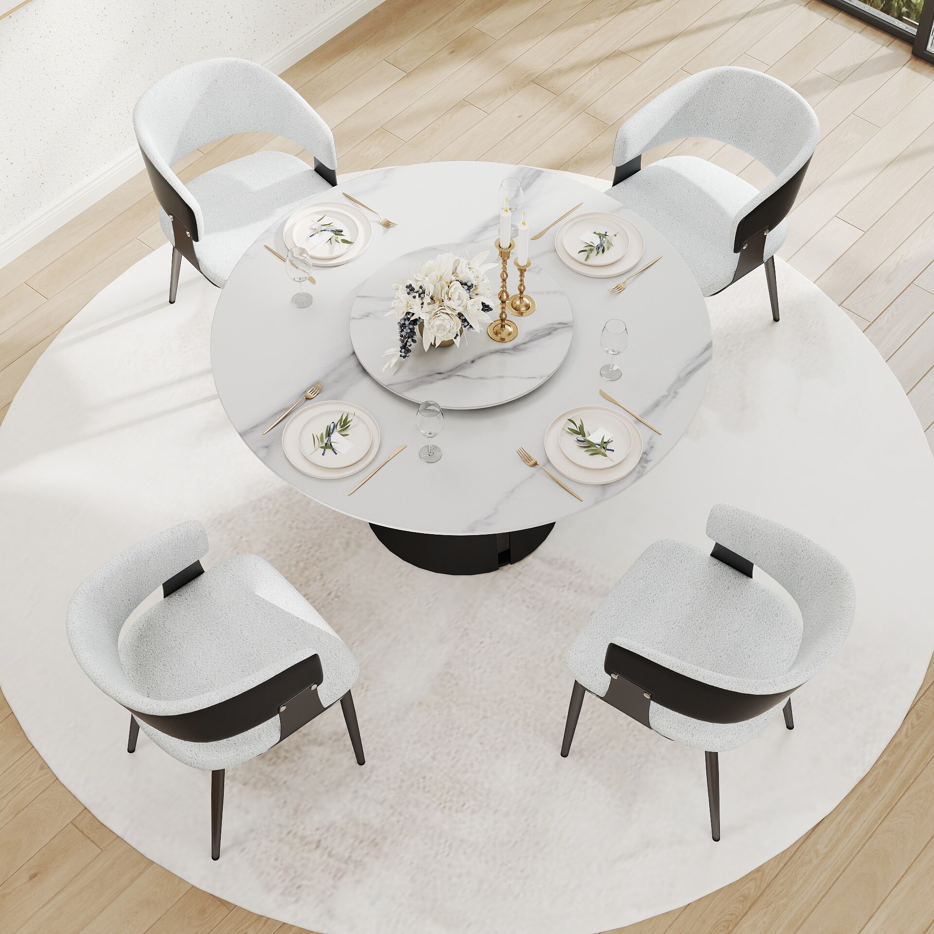 BuotiqHom DH-AT-135W60W3B Dining-Tables - View #6
