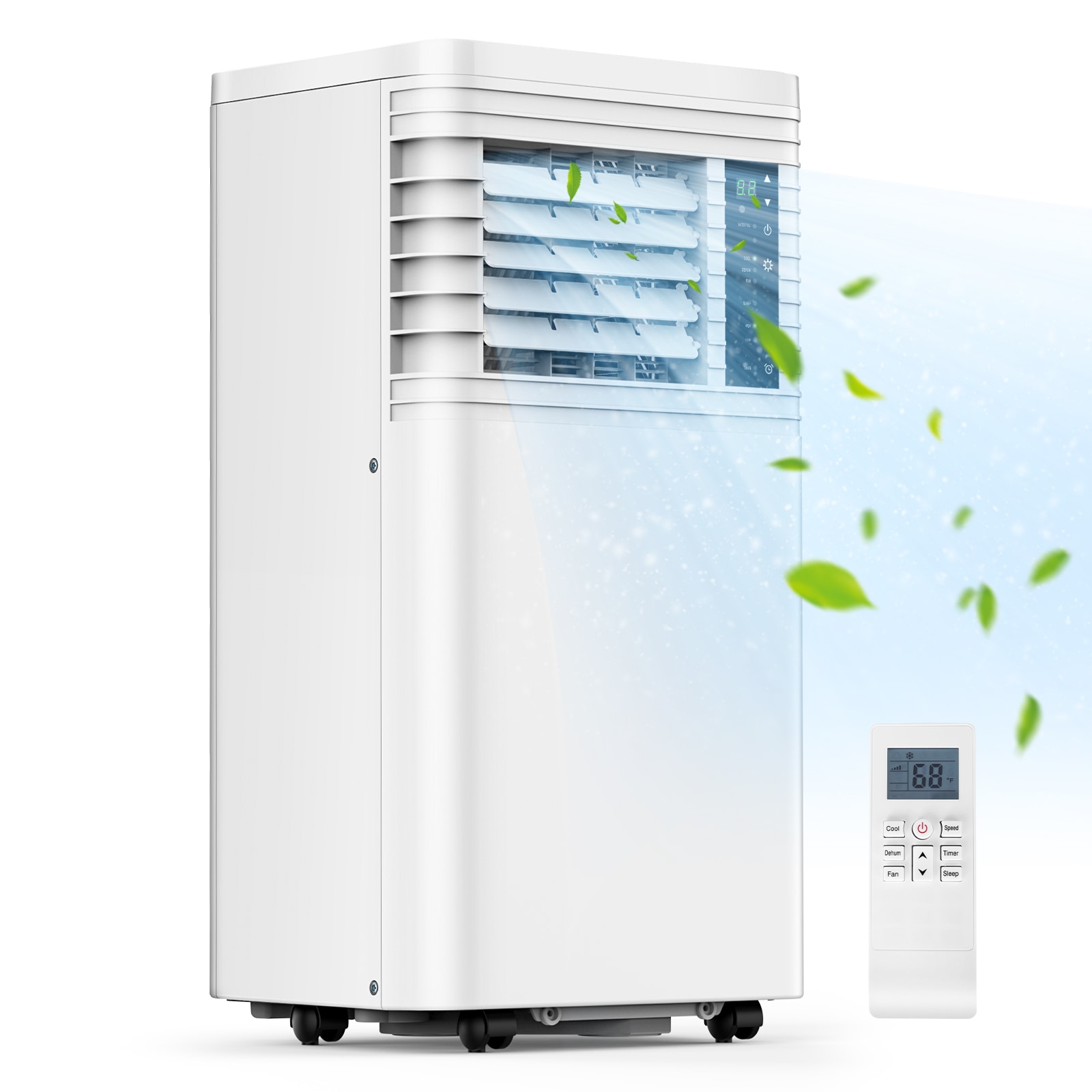 COWSAR LSA5411AC10K 6000 BTU DOE 115-Volt Vented Medium Room Portable Air Conditioner Remote Included