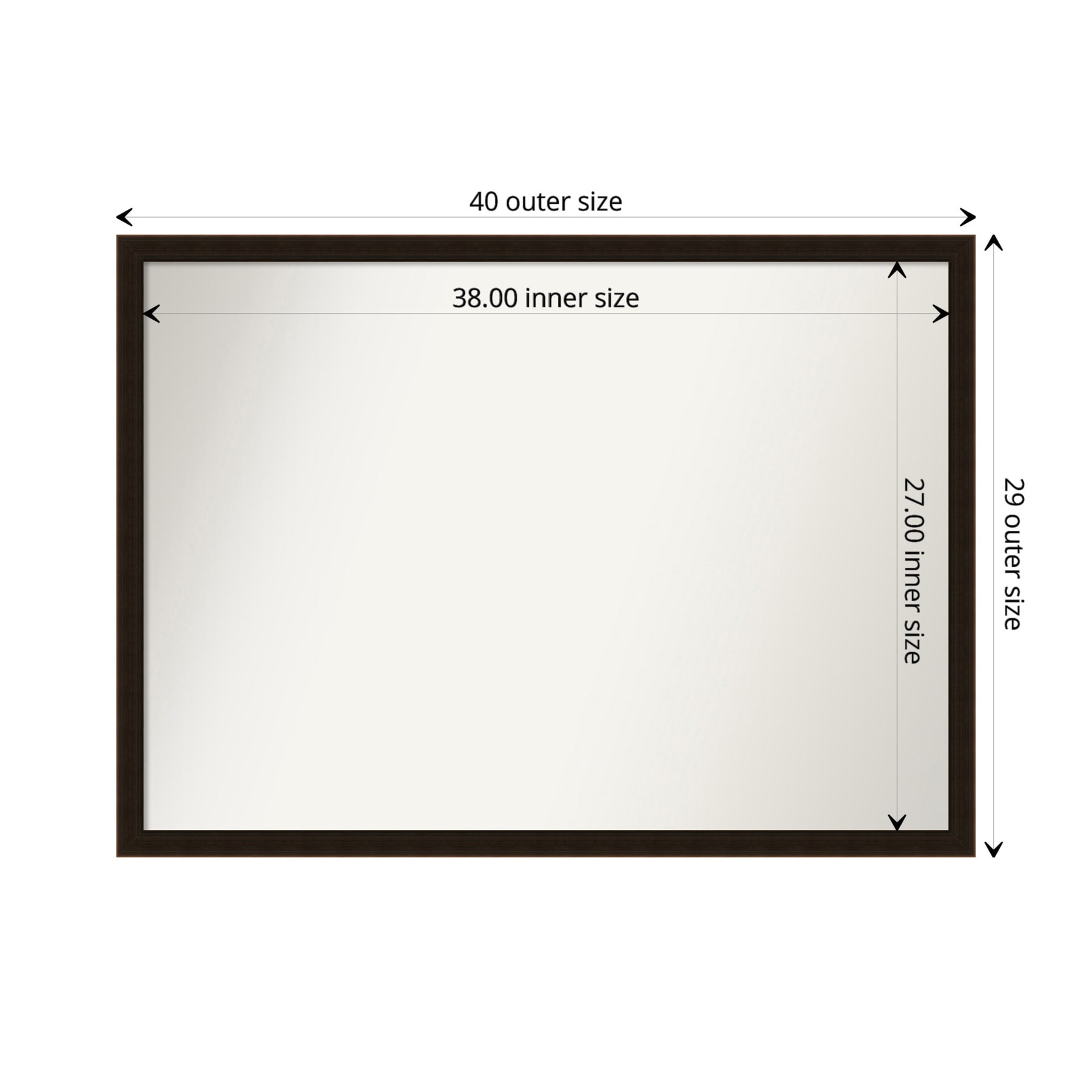 Espresso Brown Full Length Wood Bathroom Vanity Mirror
