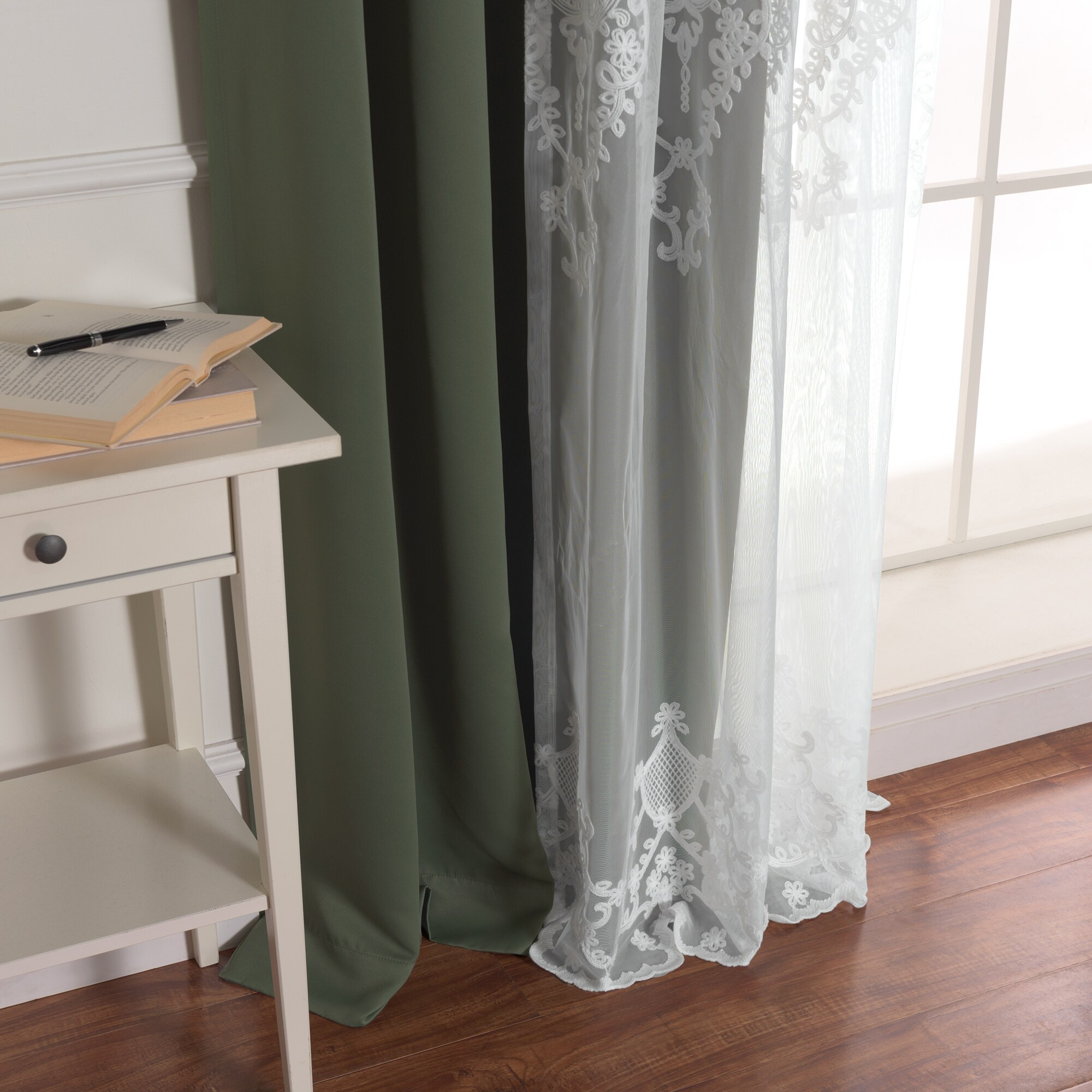 Best Home Fashion MM-DAMAS-96-MOSS curtains - View #5