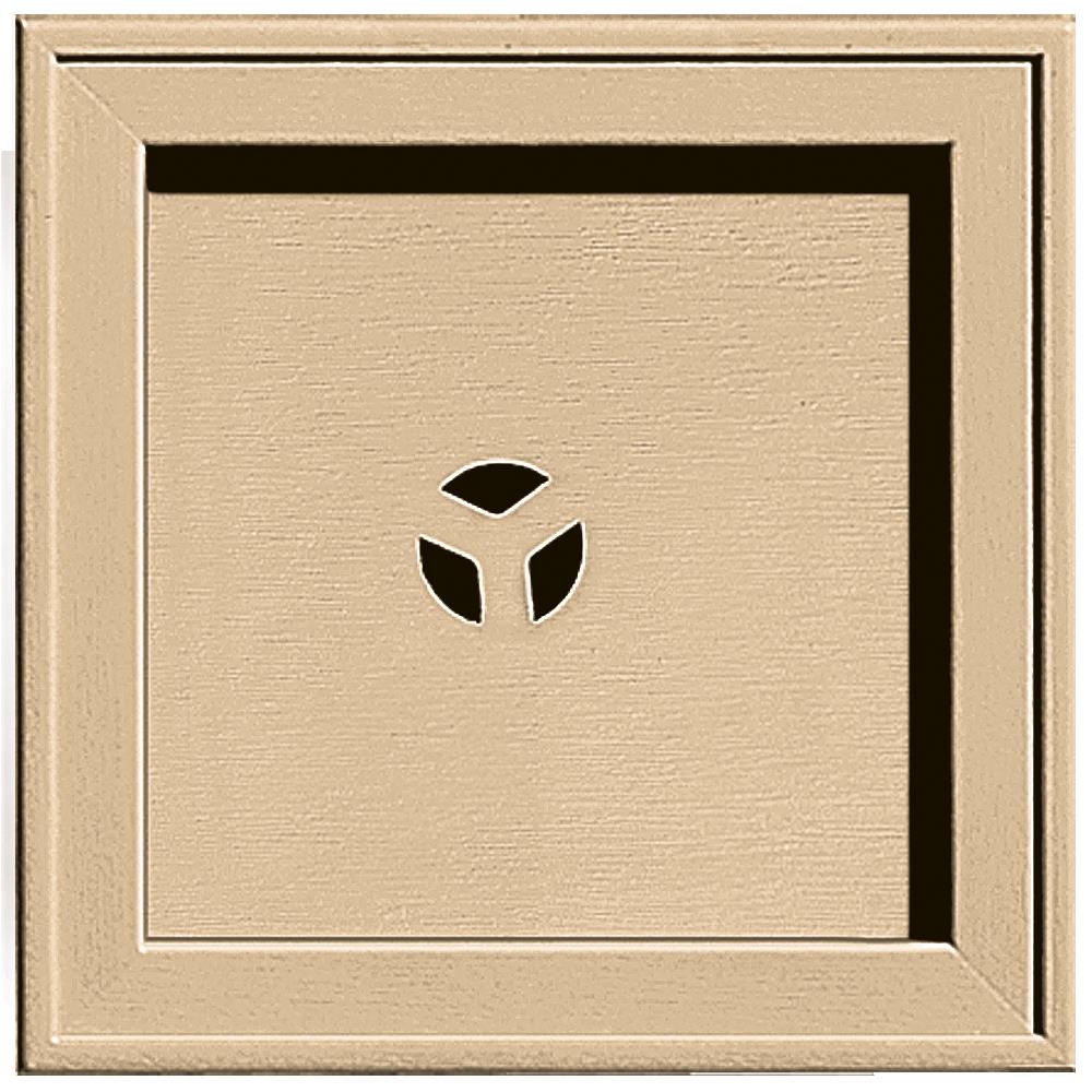 Builders Edge 130110004045 7.75-in x 7.75-in Sandstone Maple Vinyl Universal Mounting Block