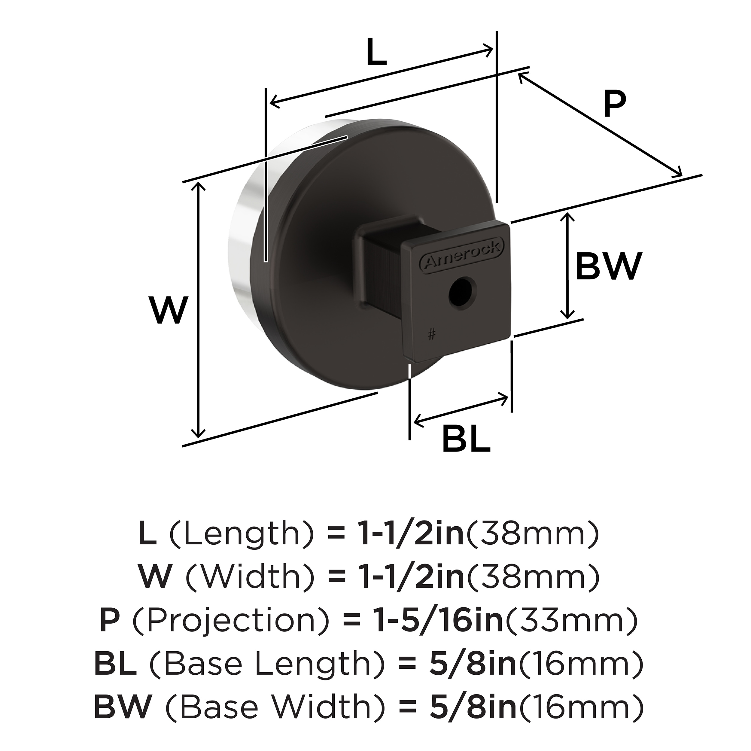 Glacio Clear and Oil-Rubbed Bronze Round Cabinet Knob