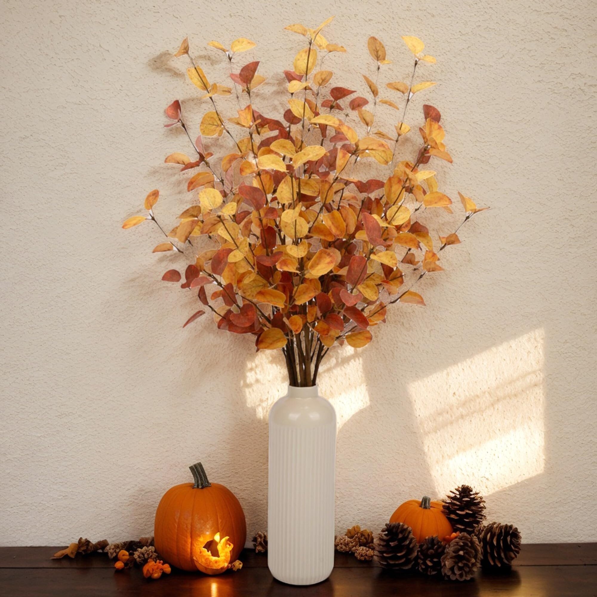 Aoibox 27 in Fall Eucalyptus Leaves Stems Faux Silk Autumn Foliage ...