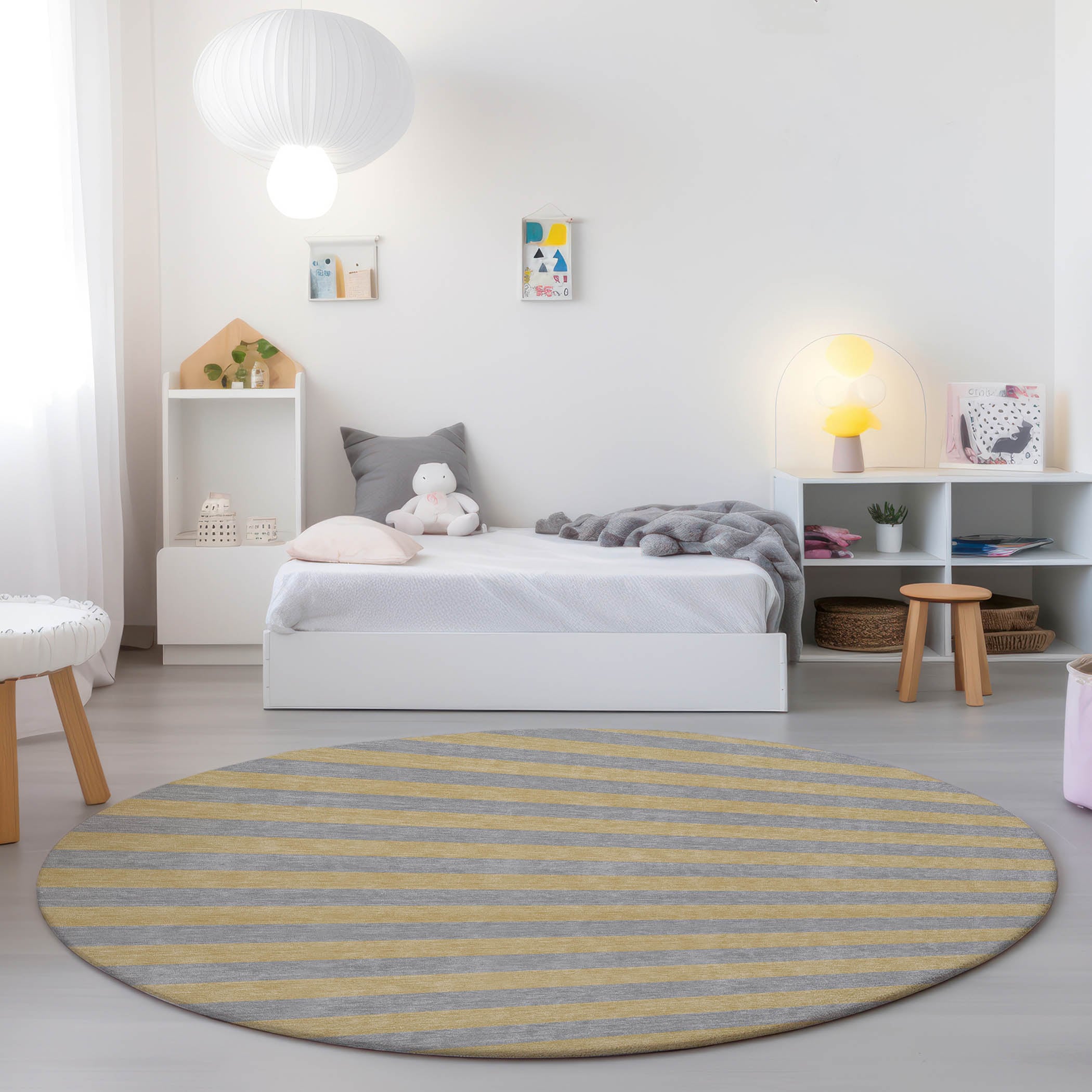 Addison Rugs ACN530SV8RO Chantille ACN530SV 8 x 8 (ft) Polyester Silver Round Indoor/Outdoor Abstract Machine washable Area rug