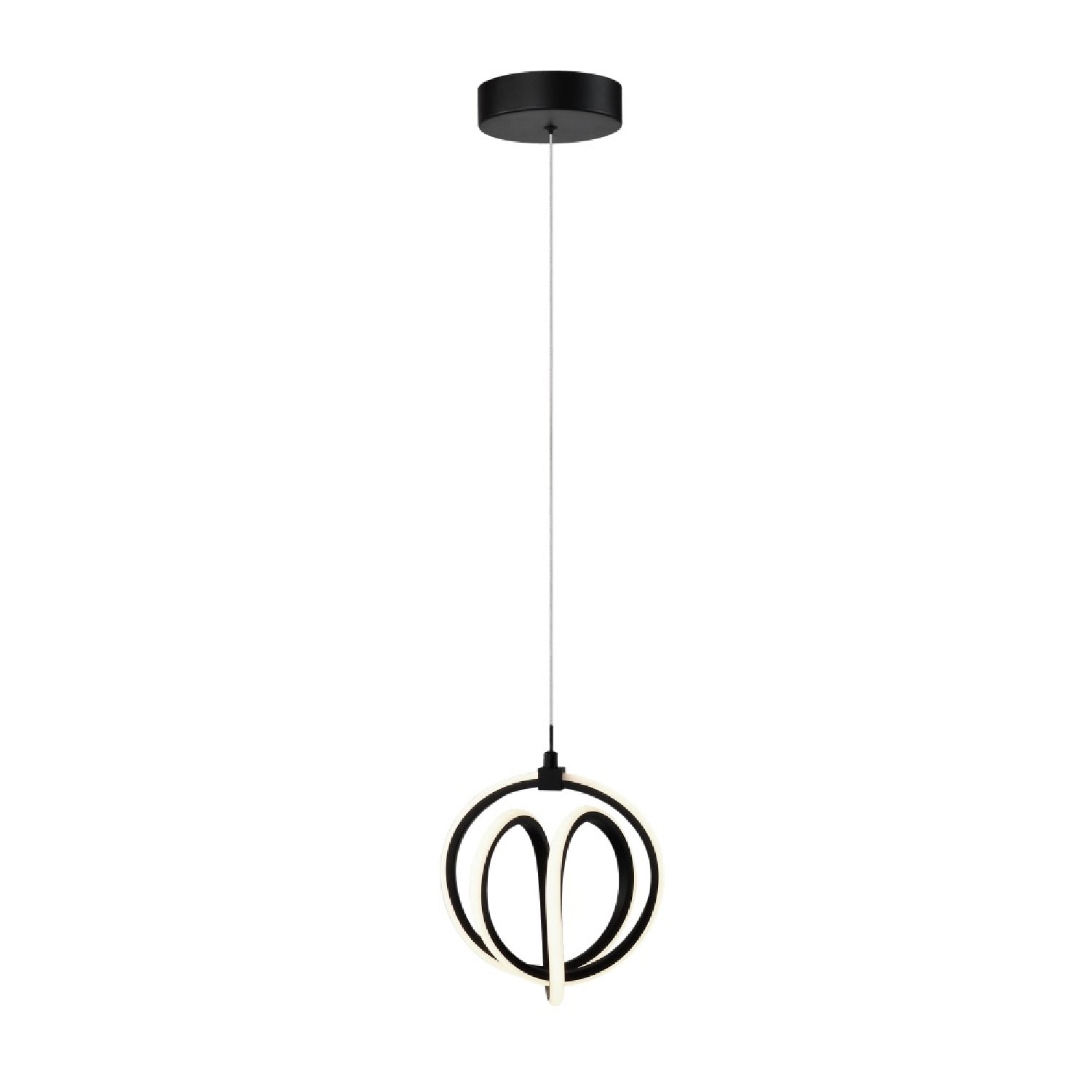 ARTCRAFT AC6730BK Rose Black Traditional Frosted Glass Globe Led Hanging Pendant Light