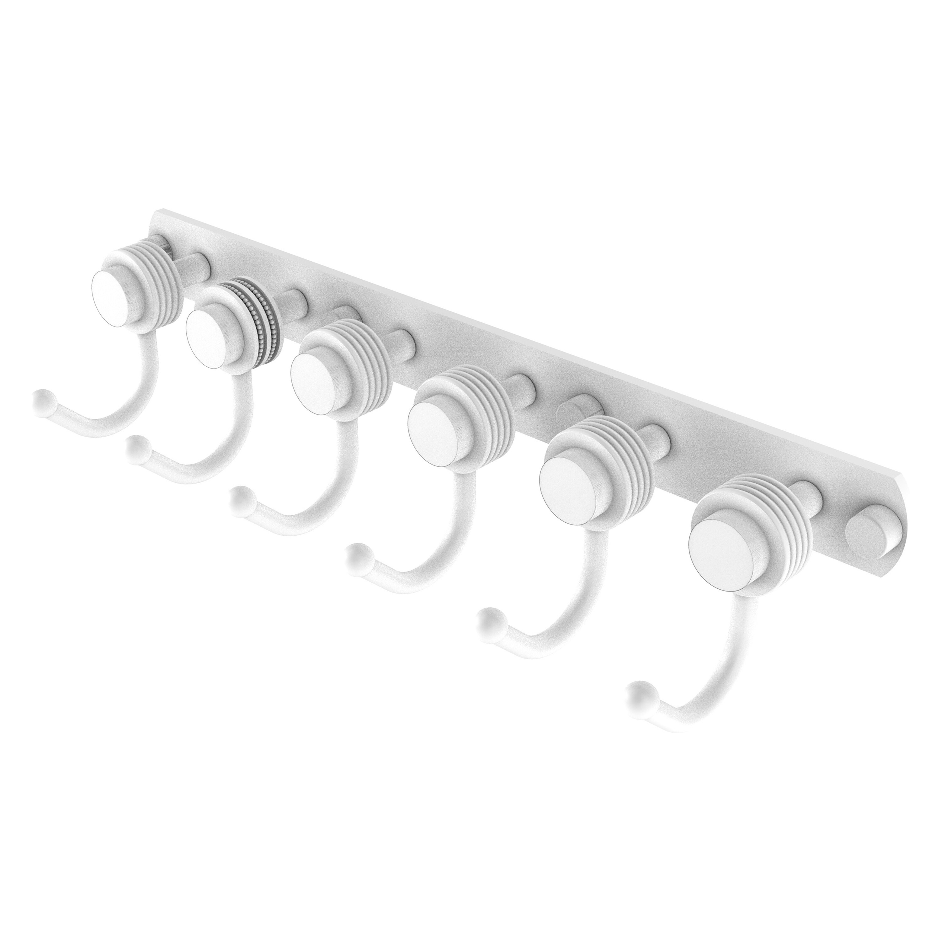 Allied Brass 920G-6-WHM Mercury Matte White 6 -Hook Wall mount Towel Hook