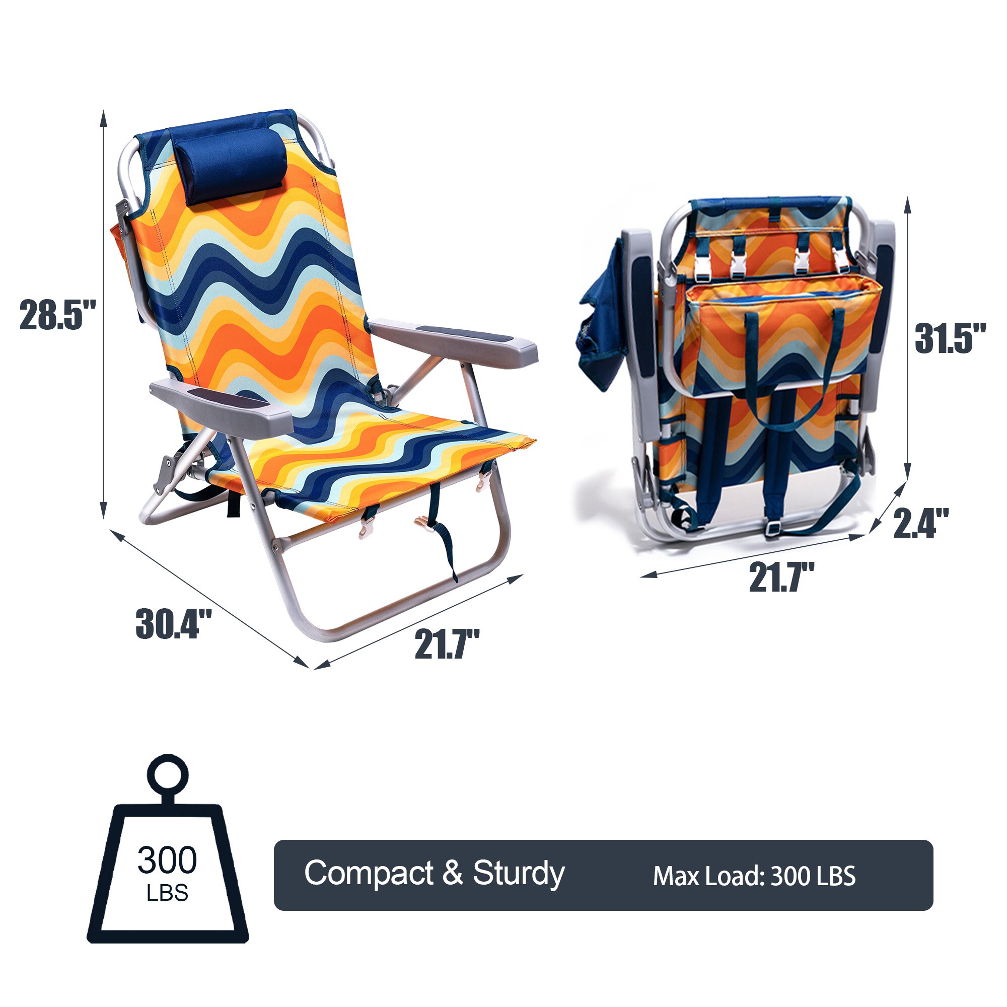 Clihome CL-BCAC1168ROG2 Beach-Camping-Chairs - View #4