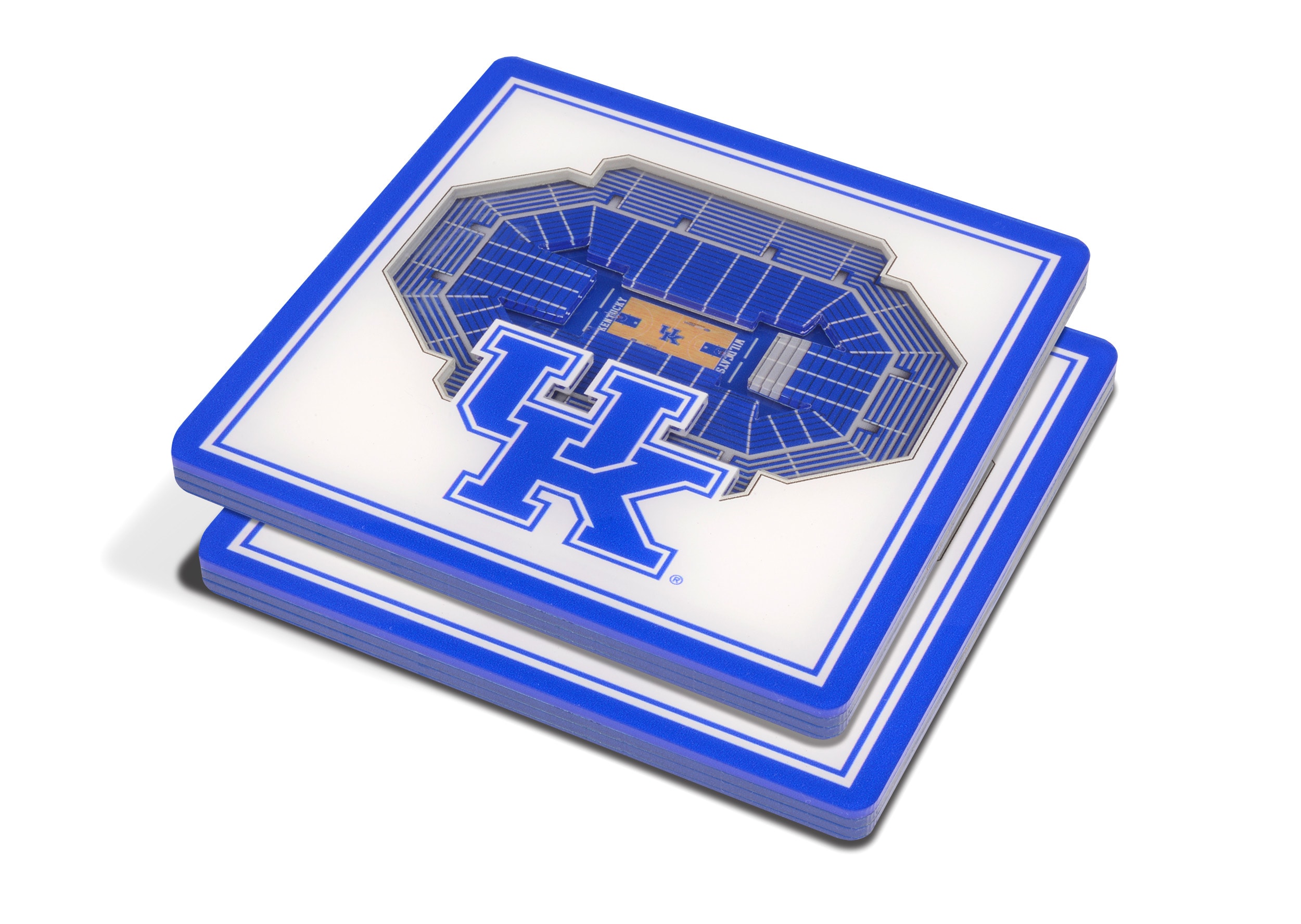 StadiumViews 9029816 Kentucky Wildcats 3D StadiumView Coasters 2-Pack Acrylic Team Colors Bottle/Can Holder
