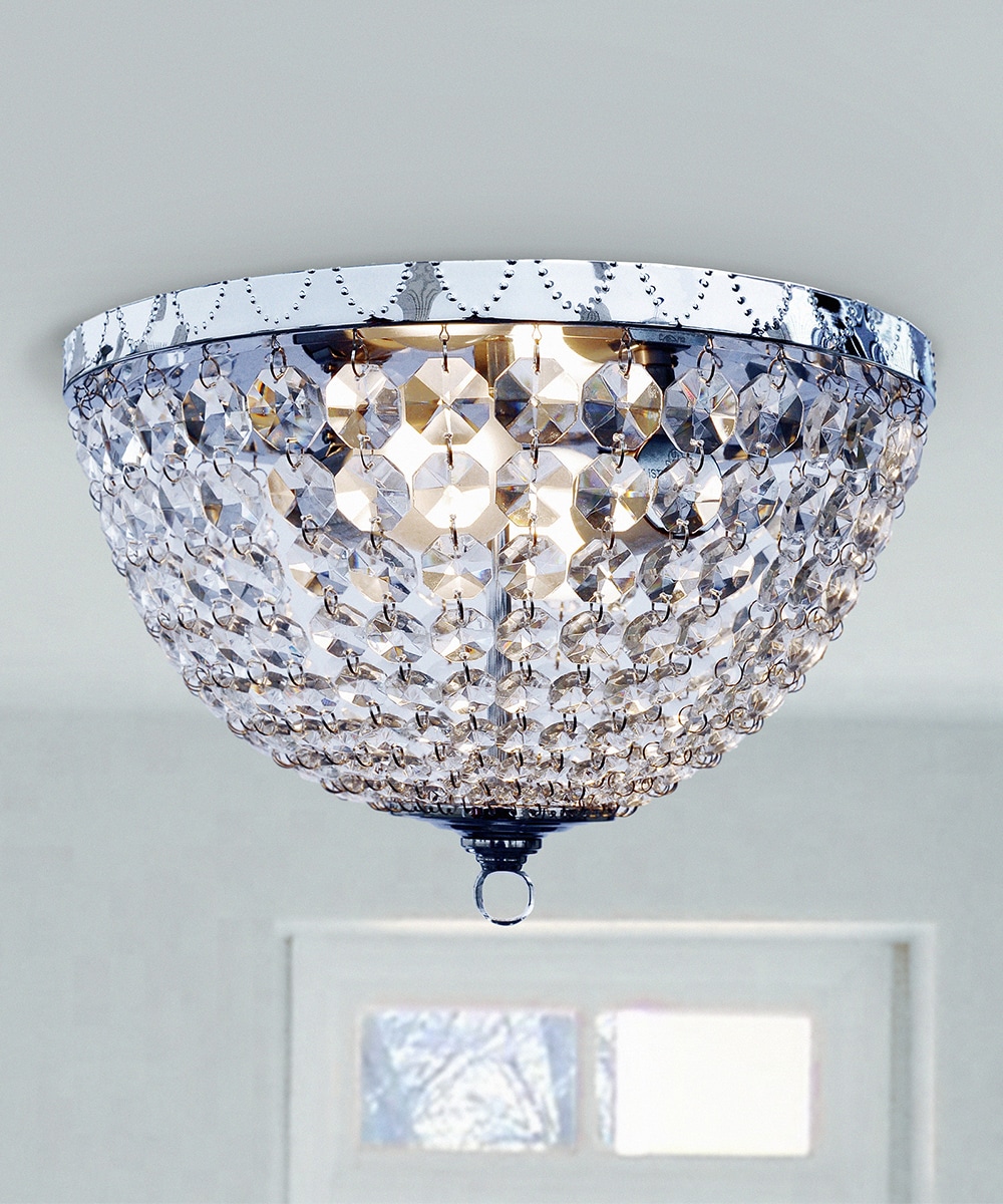 Elegant Designs FM1001-CHR 2.0 -Light 13.0-in Chrome Flush Mount Light